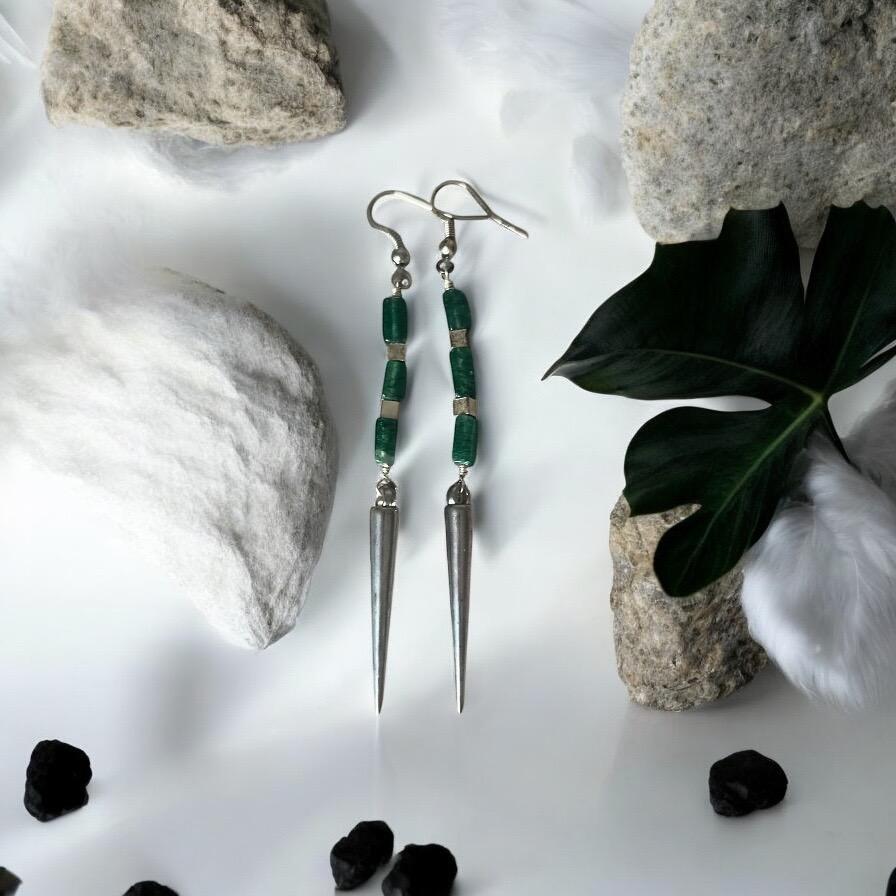 Emerald Voltage Spike Earrings