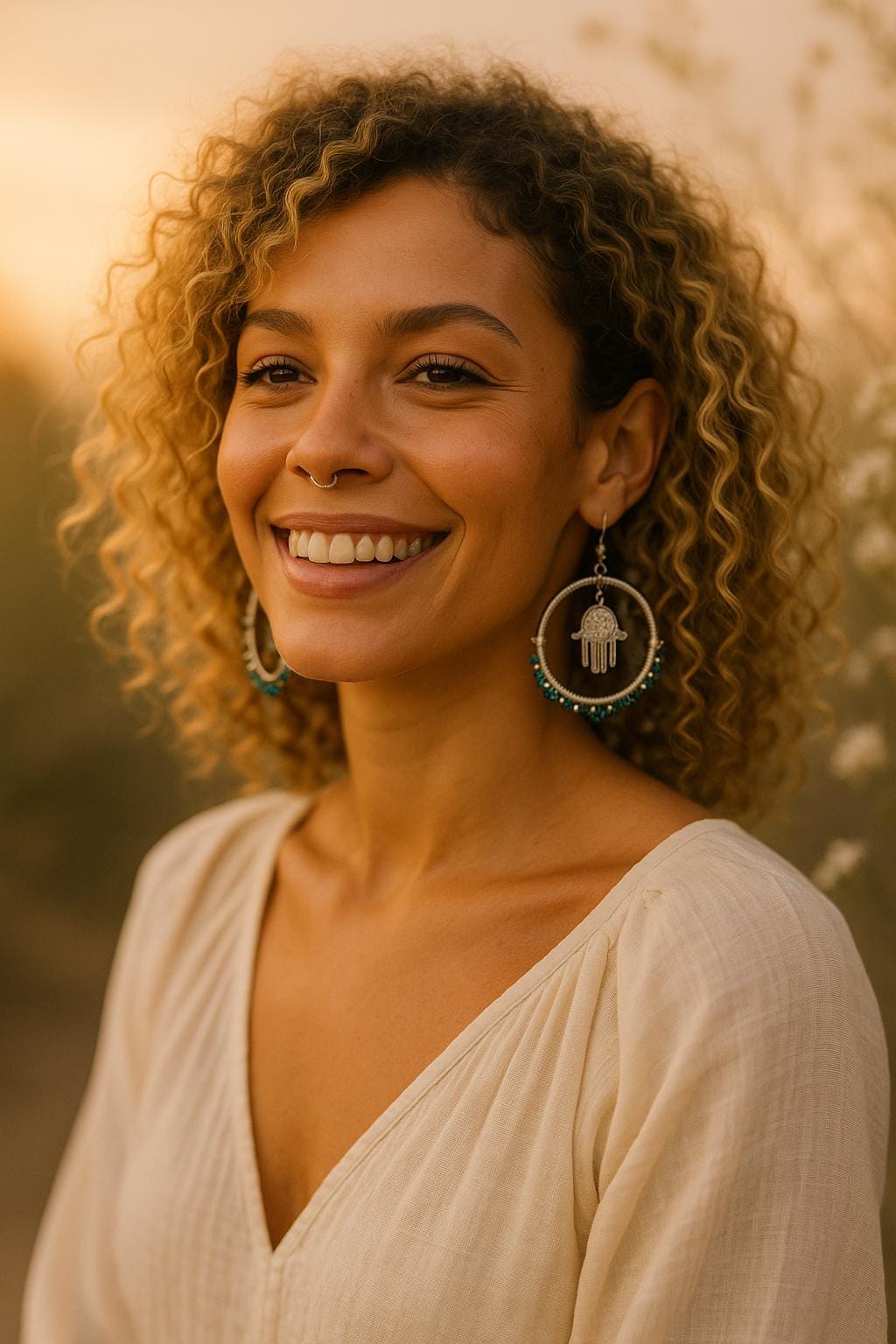 Mystic Palm Hoop Earrings