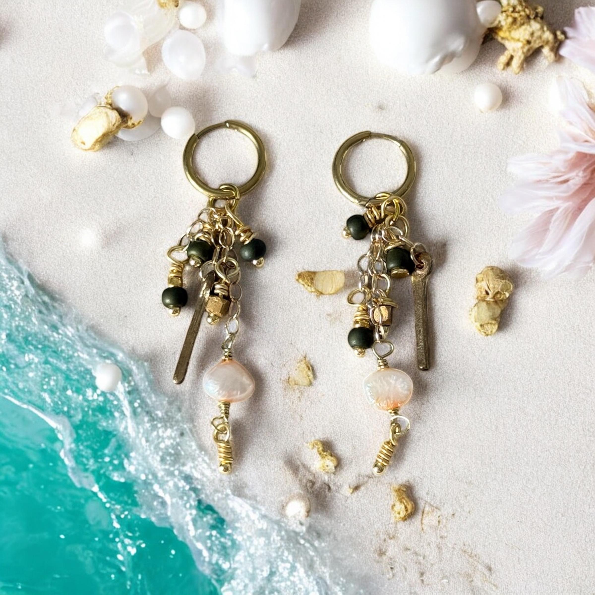 Gold and Pearl Drift Earrings