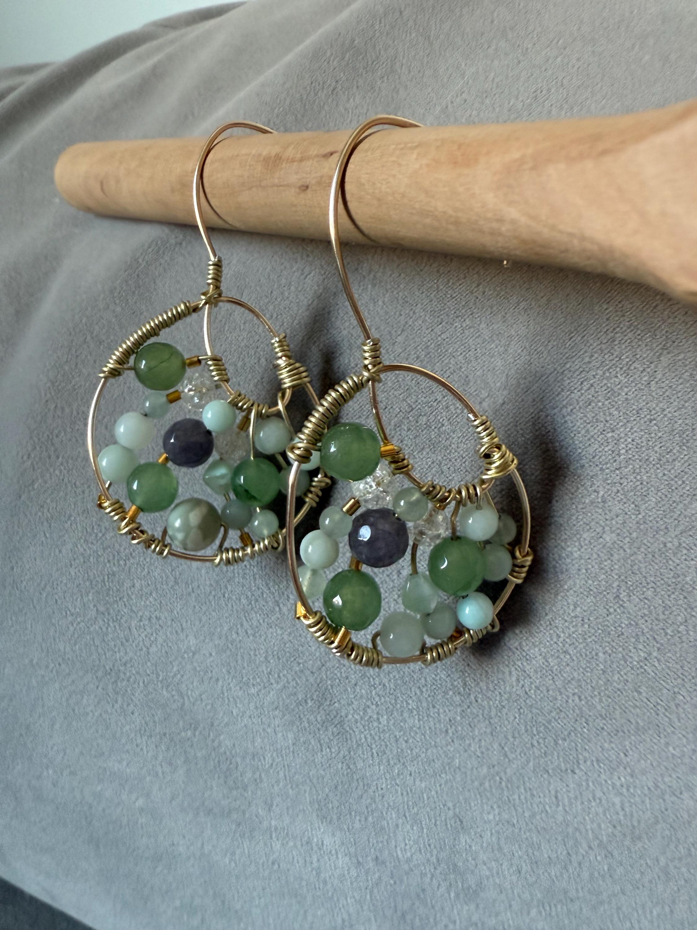 Emerald Tide Luxe Hoop Earrings