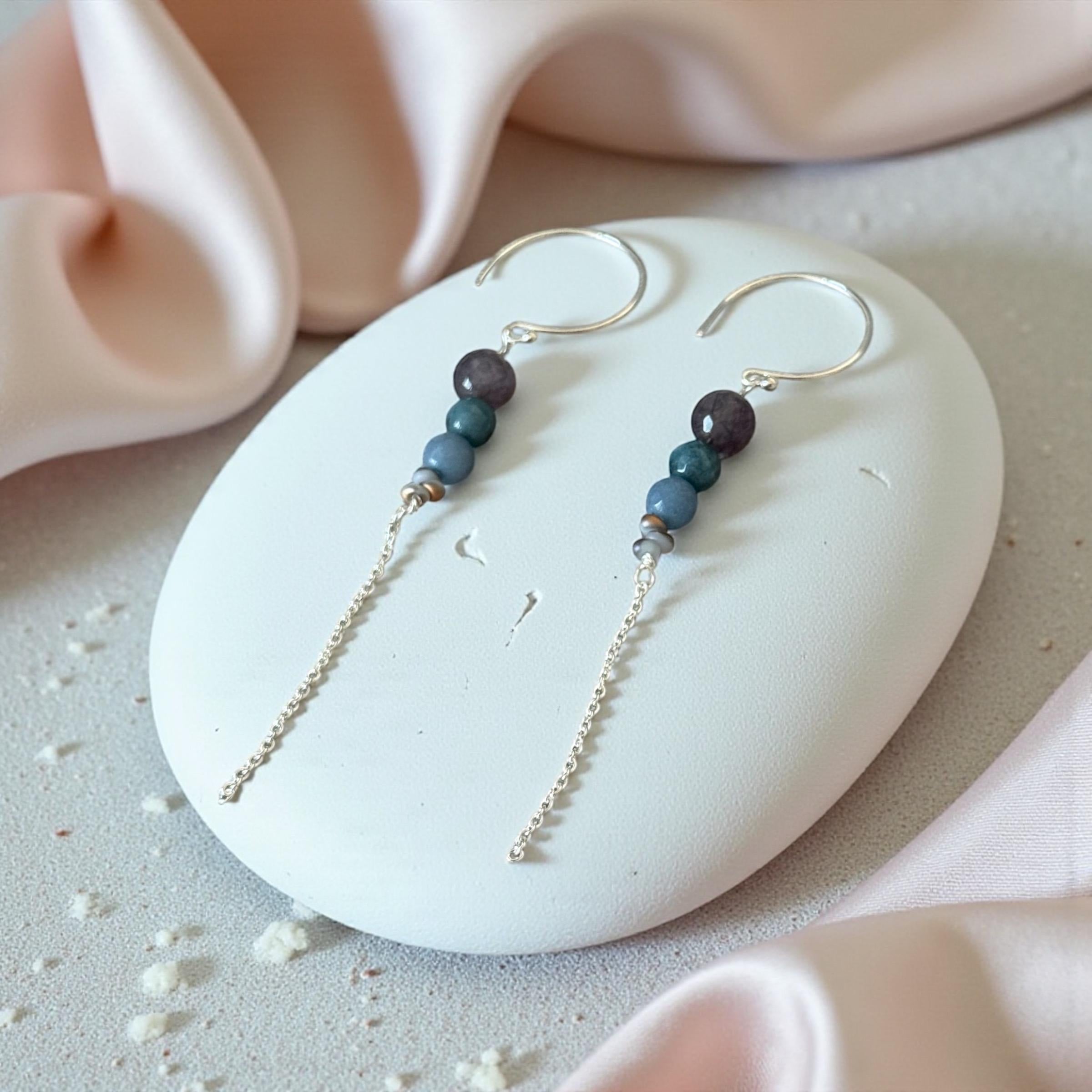 Midnight Current Earrings – Coastal Noir Collection