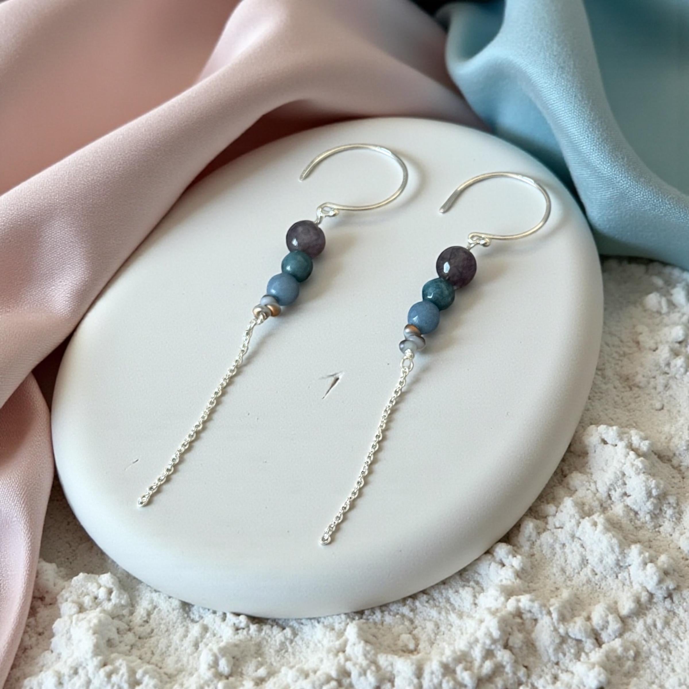 Midnight Current Earrings – Coastal Noir Collection
