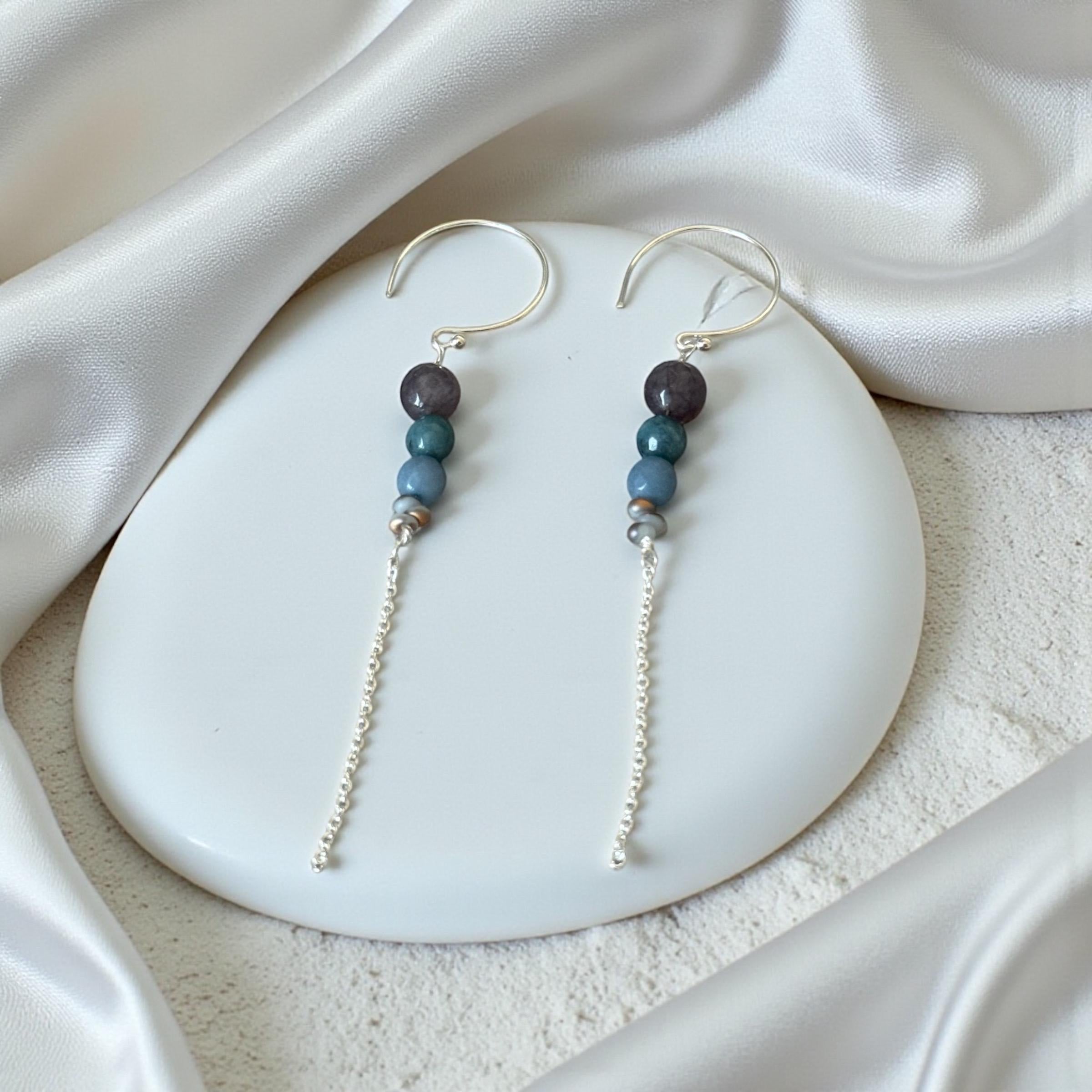 Midnight Current Earrings – Coastal Noir Collection
