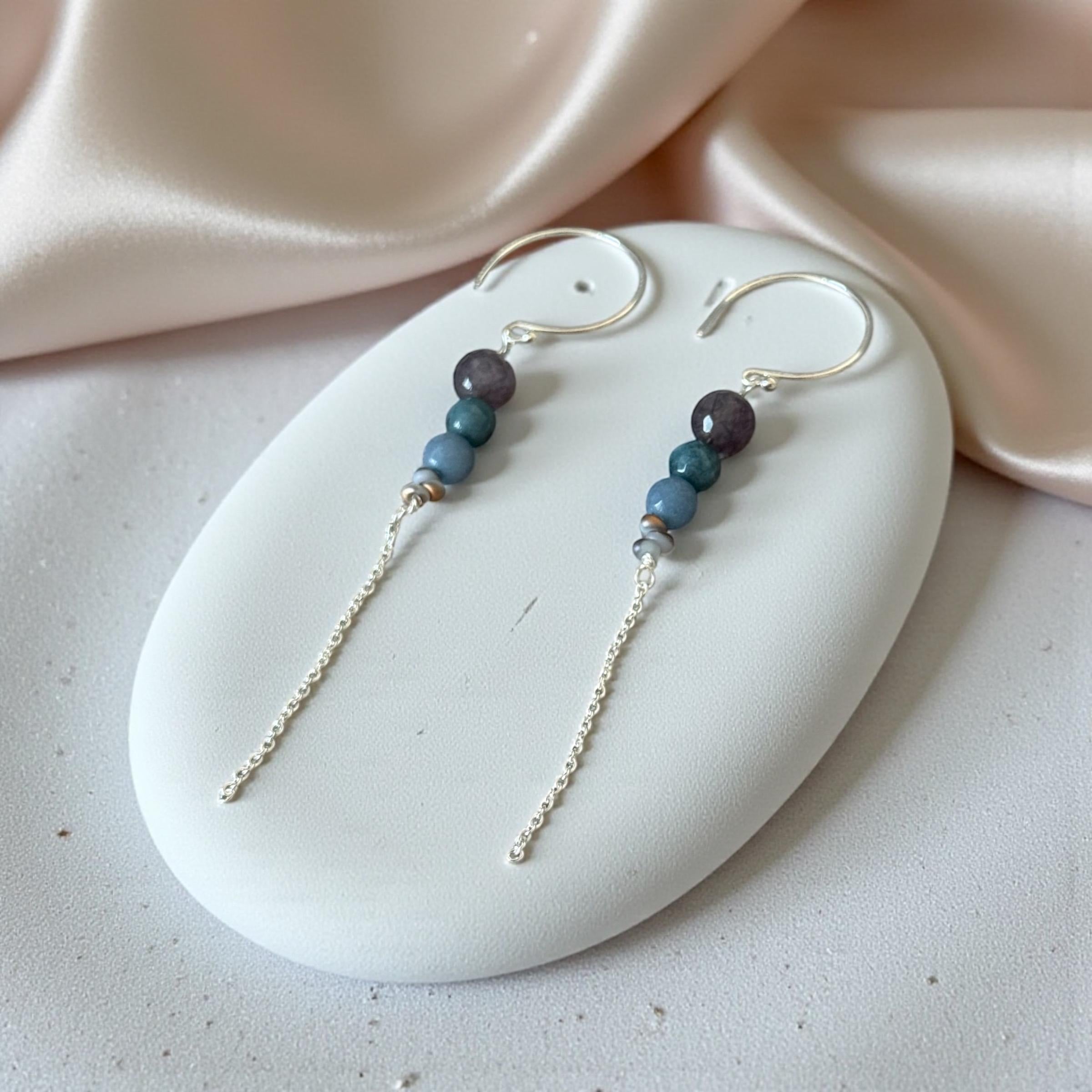 Midnight Current Earrings – Coastal Noir Collection