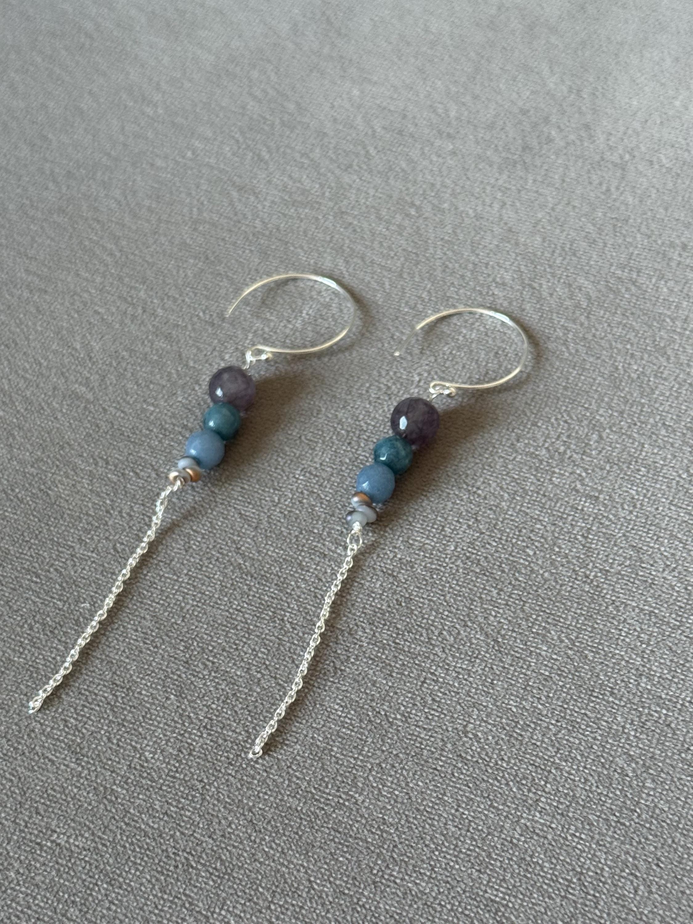 Midnight Current Earrings – Coastal Noir Collection