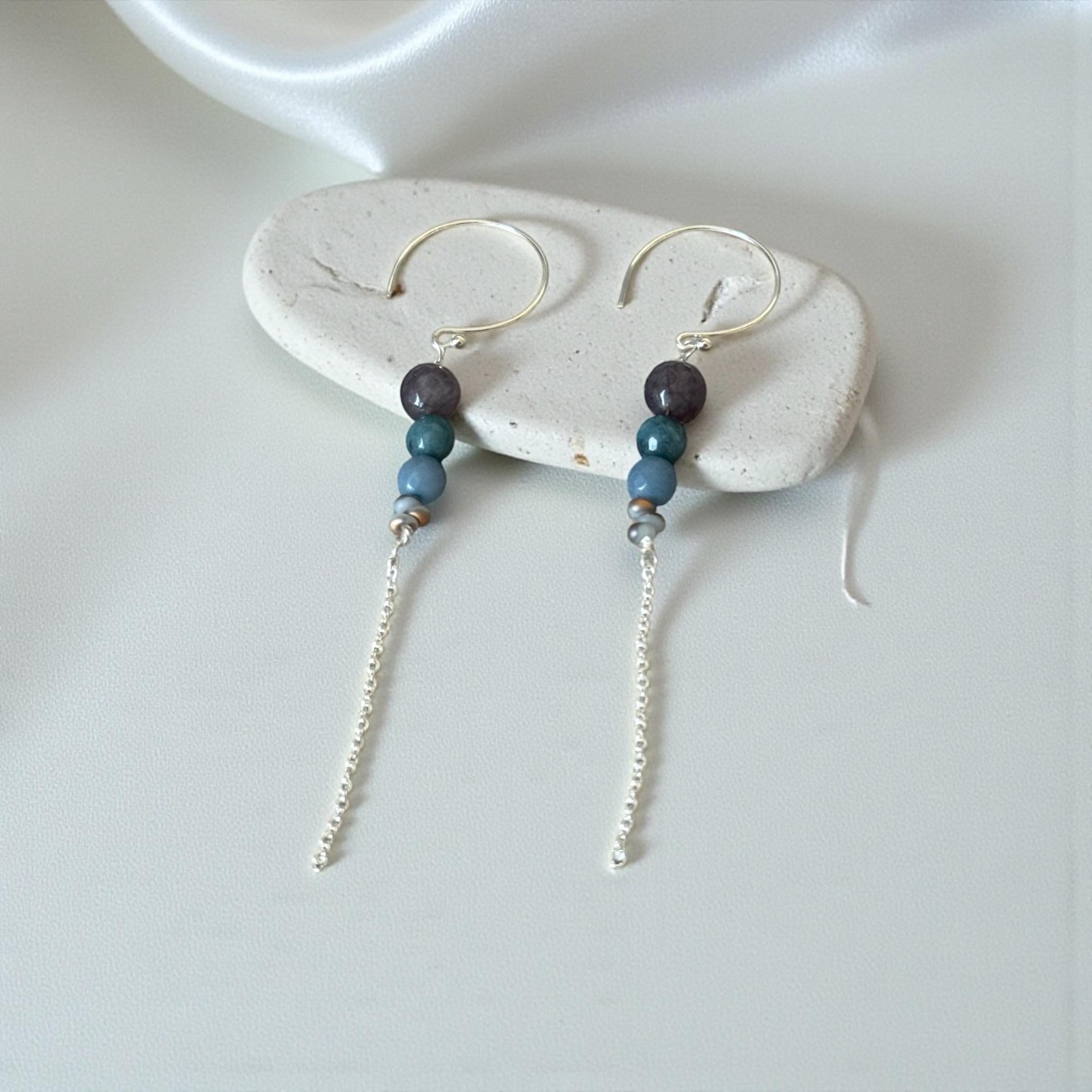 Midnight Current Earrings – Coastal Noir Collection
