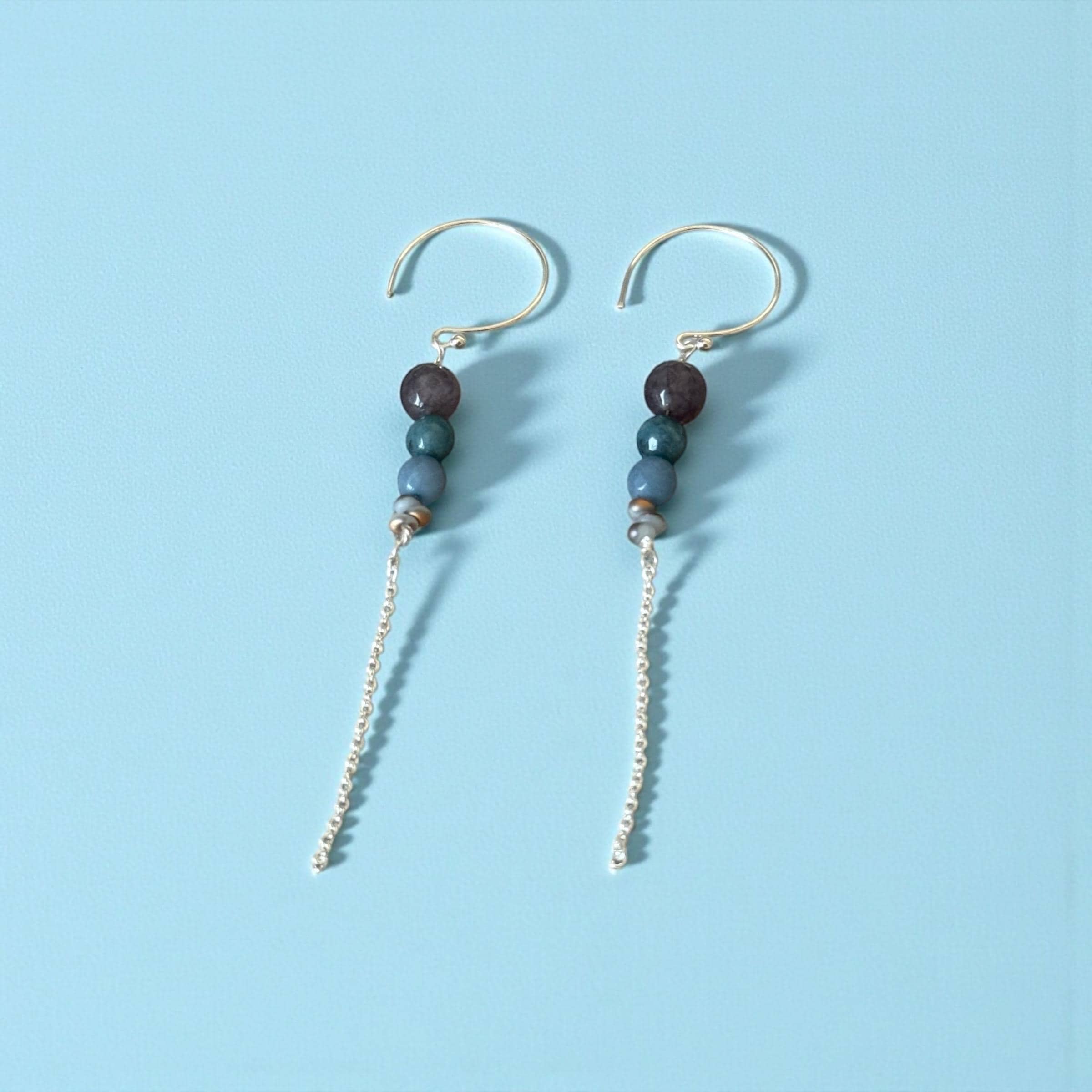Midnight Current Earrings – Coastal Noir Collection