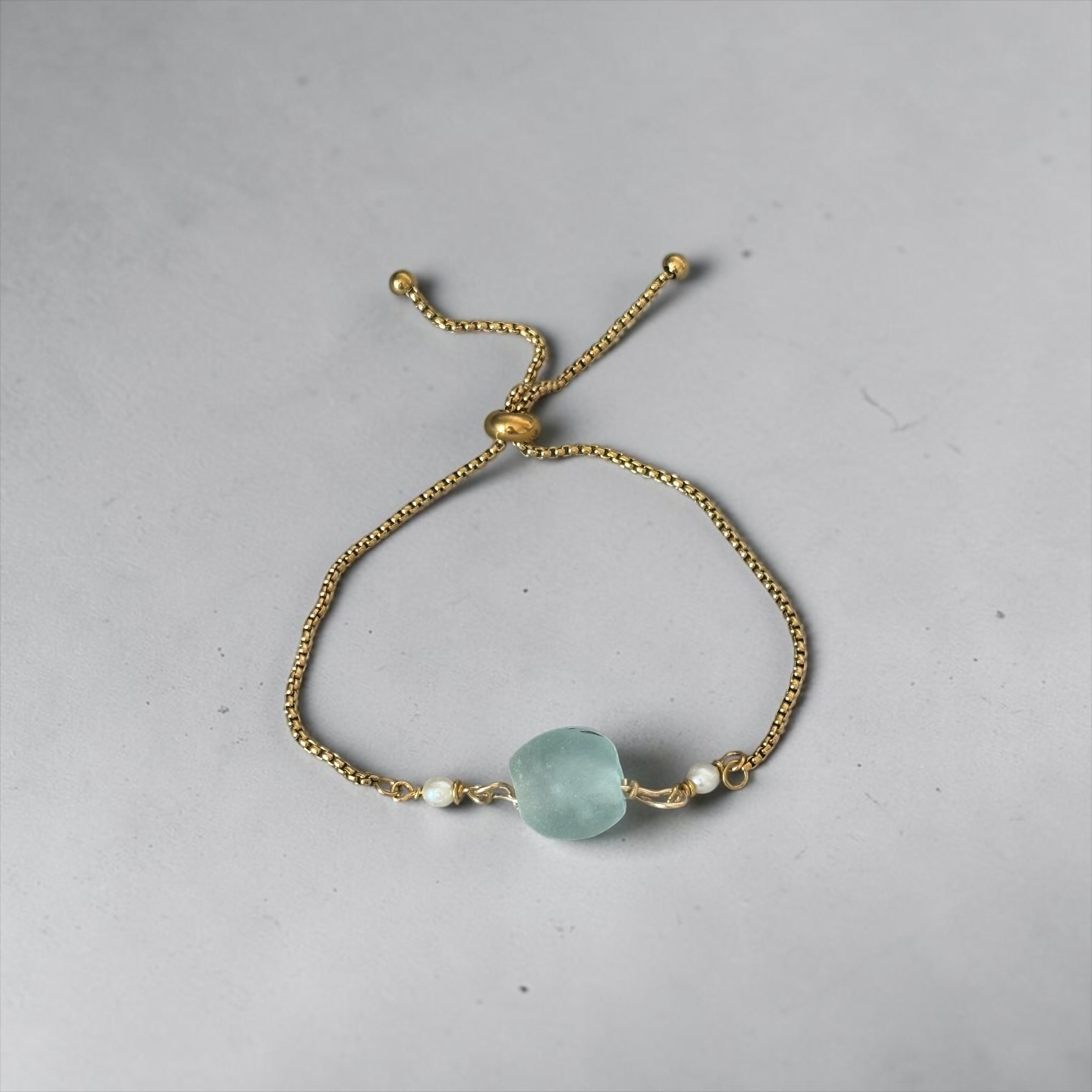 Seafoam Drift Slider Bolo Bracelet — Coastal Muse Collection