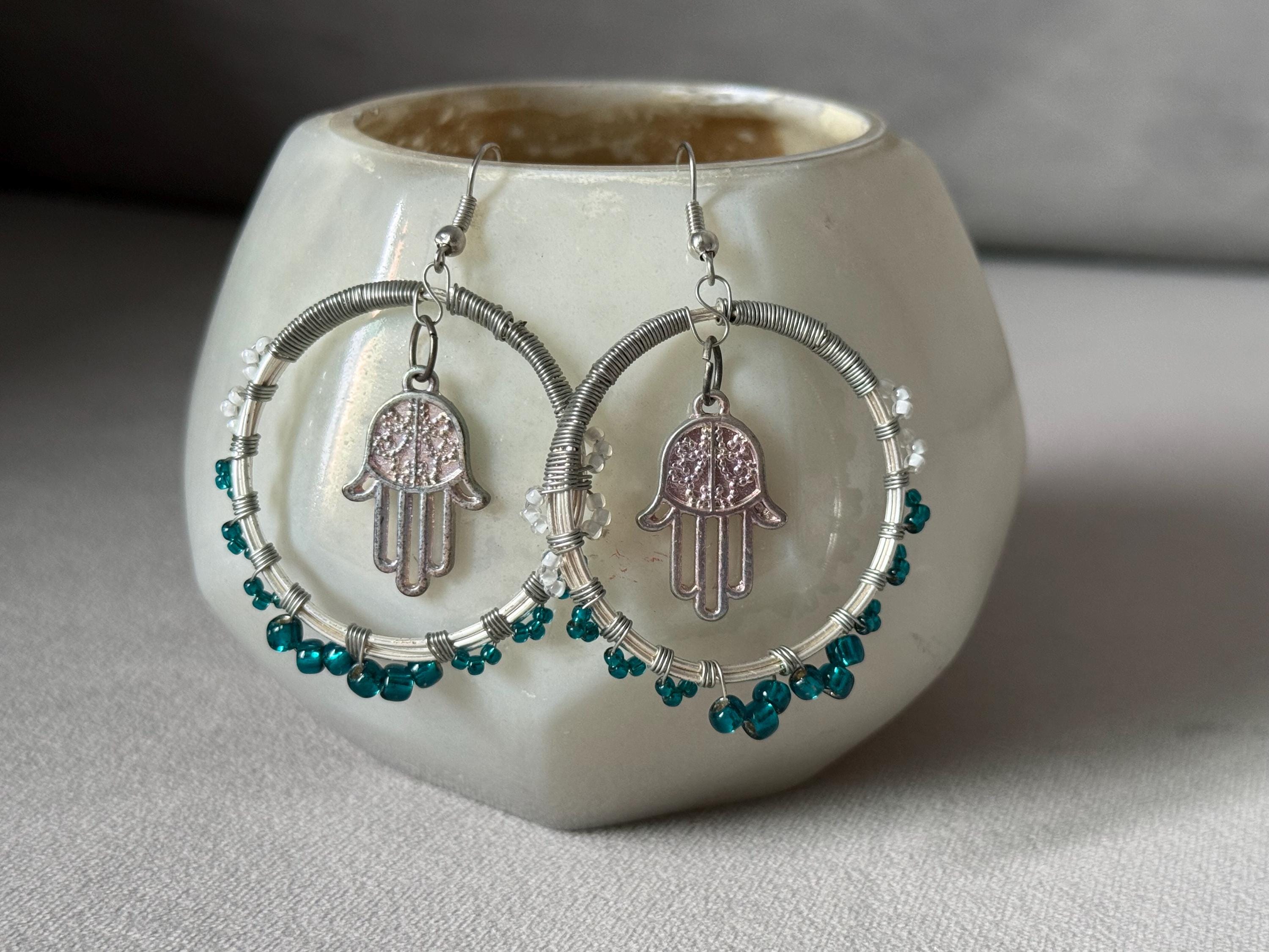 Mystic Palm Hoop Earrings