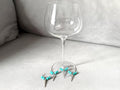 Turquoise Vice Wine Charm Set - Set of 4