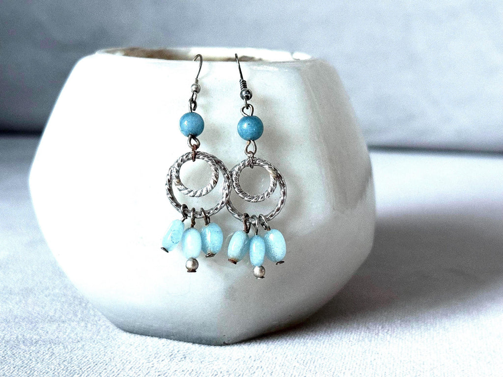 Blue Tide Drop Earrings