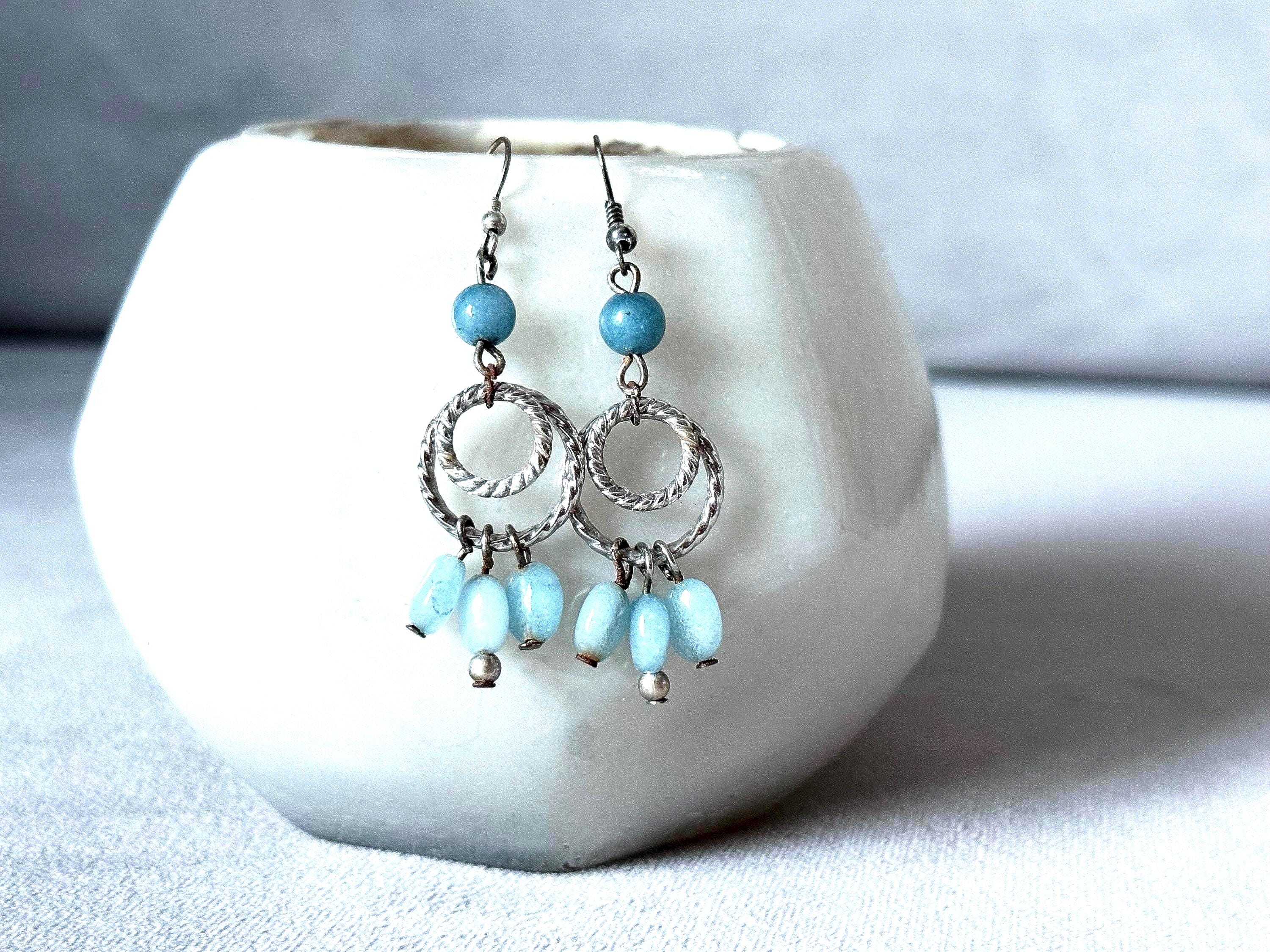 Blue Tide Drop Earrings