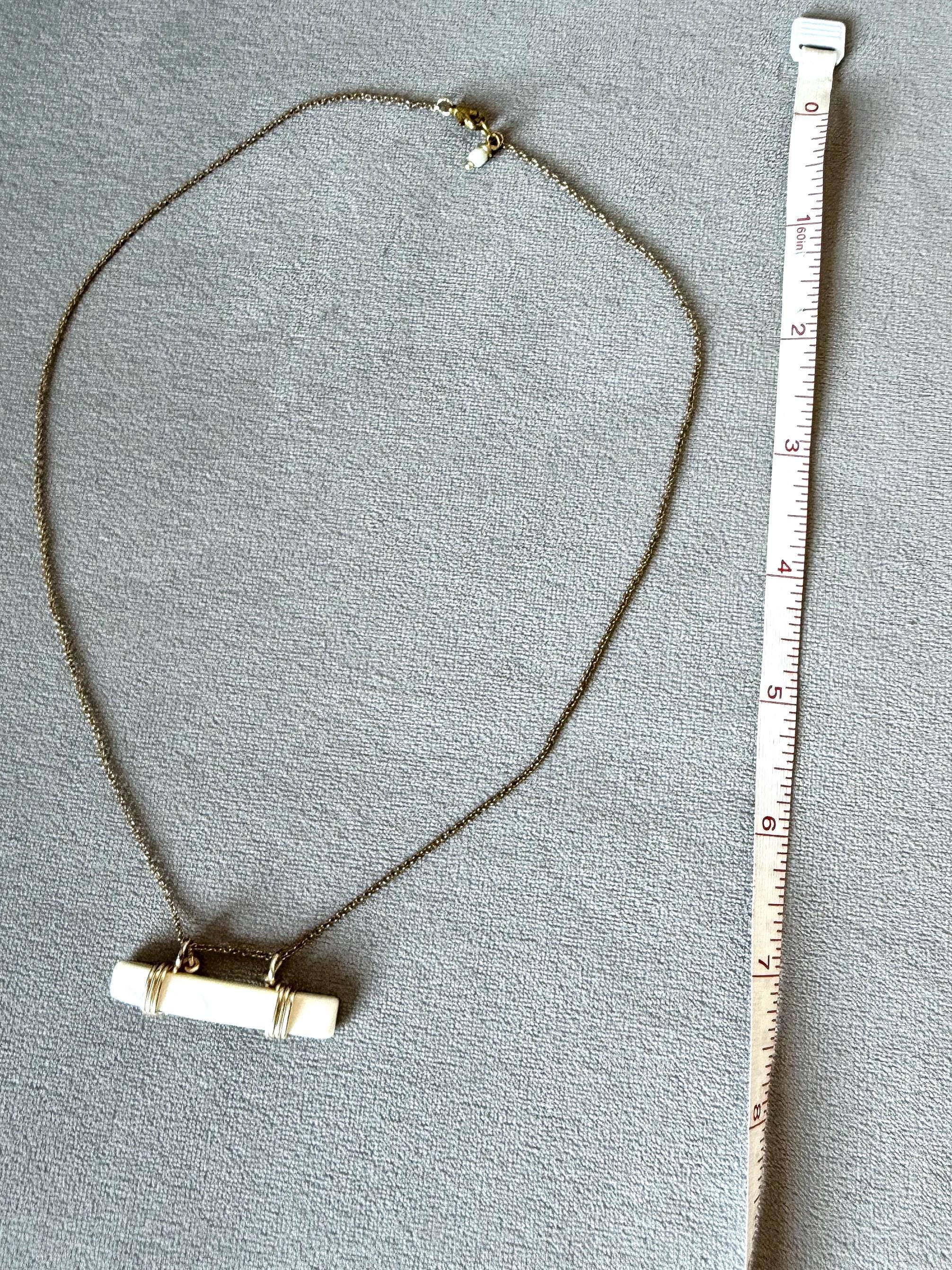 Tidebound Bar: Wrapped Pearl Pendant Necklace