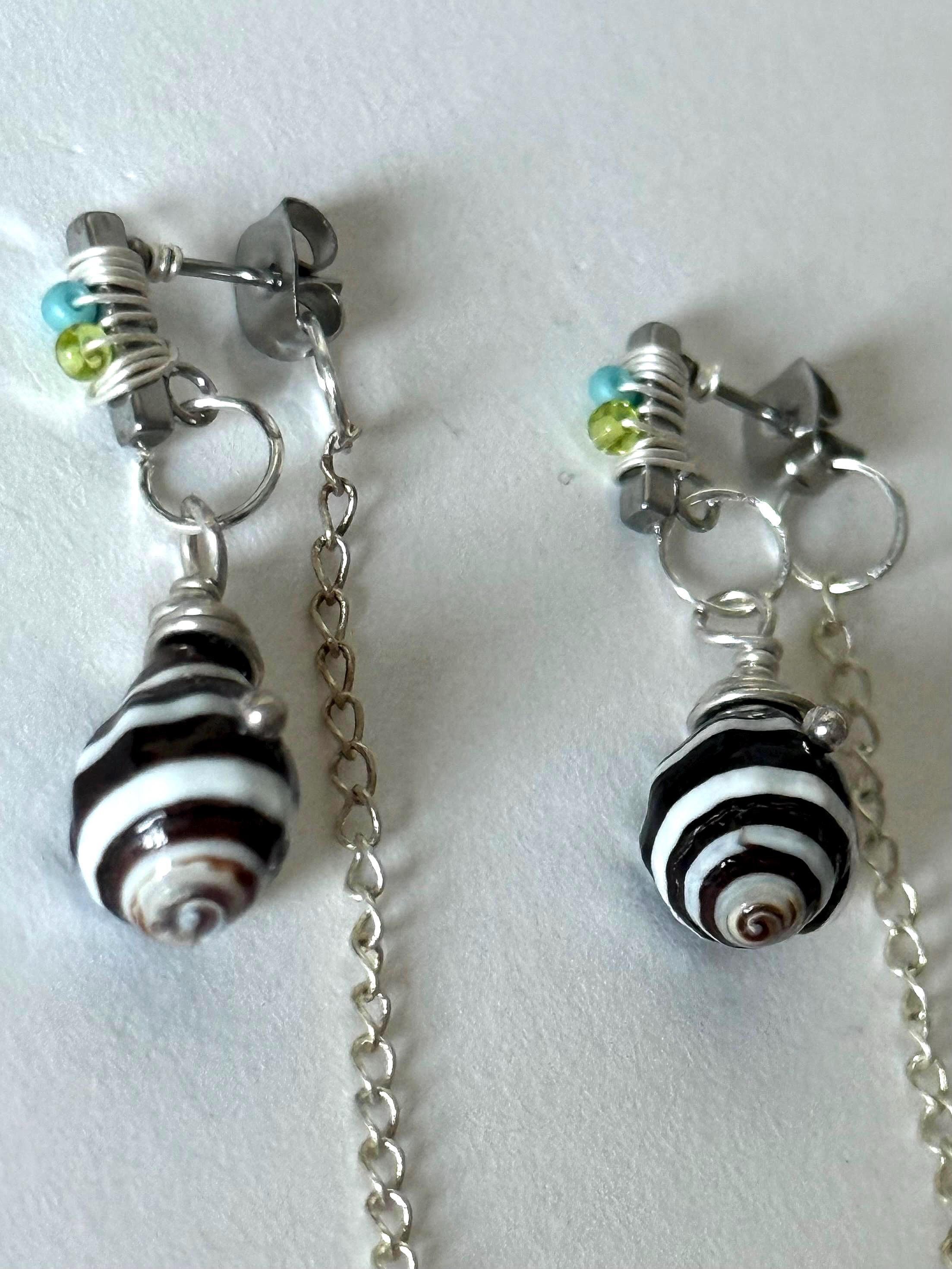 Striped Siren Drop Earrings
