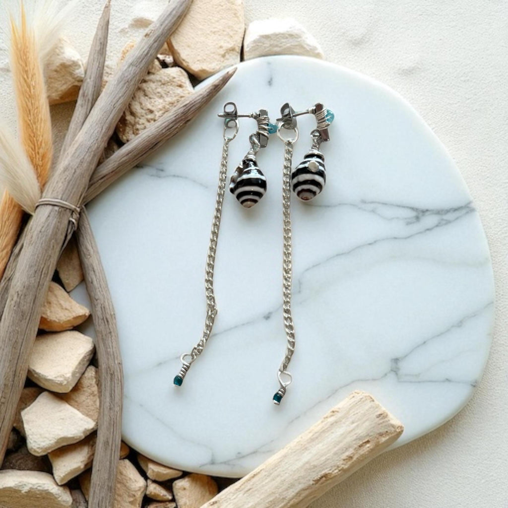Striped Siren Drop Earrings
