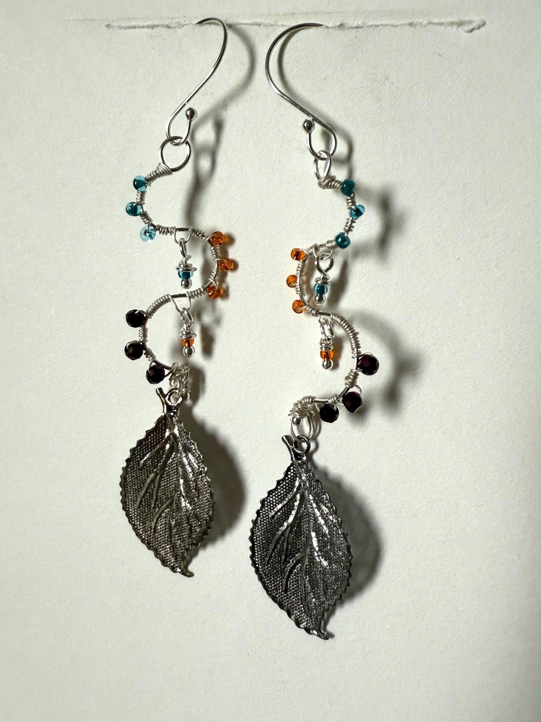 Twist of Nature Leaf Drop Earrings