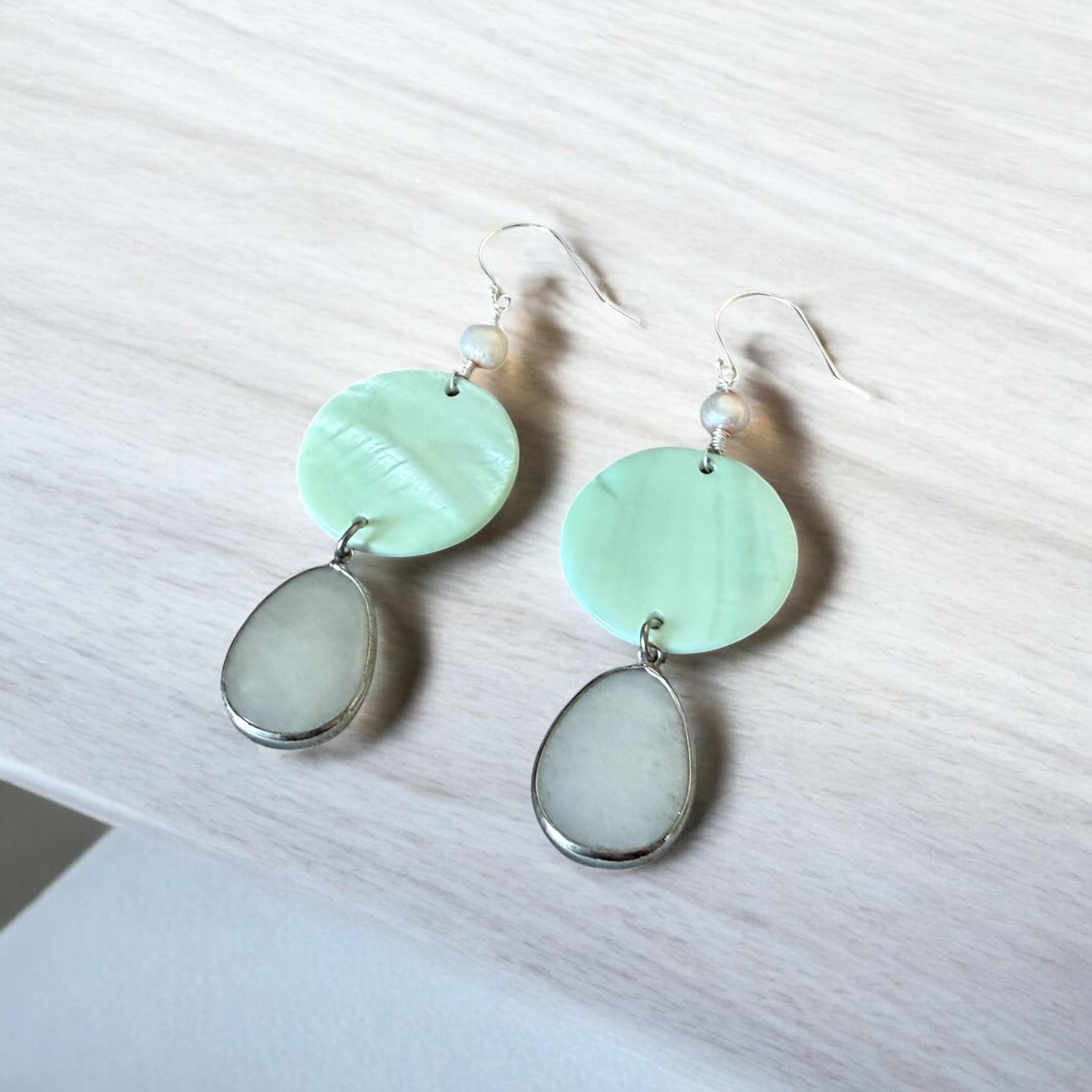 Sea Mist Drip Statement Dangles