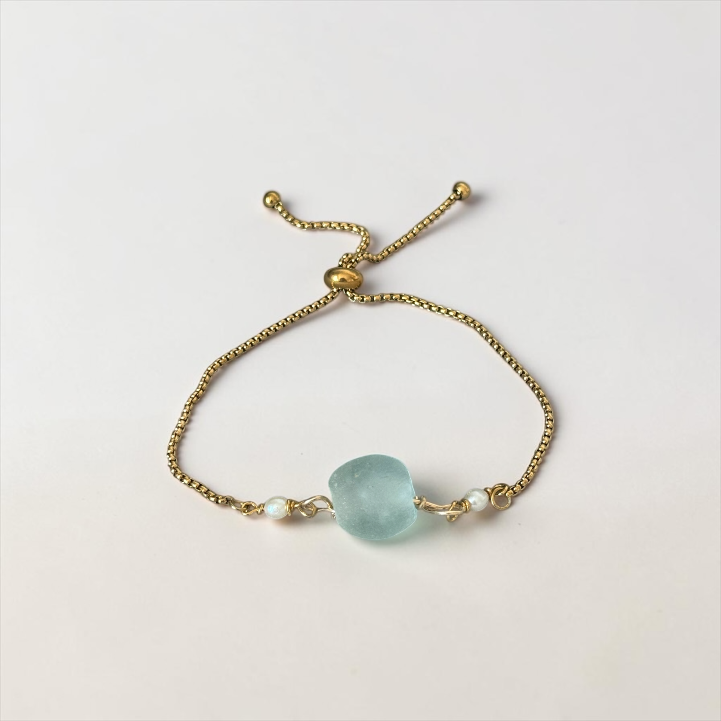 Seafoam Drift Slider Bolo Bracelet — Coastal Muse Collection