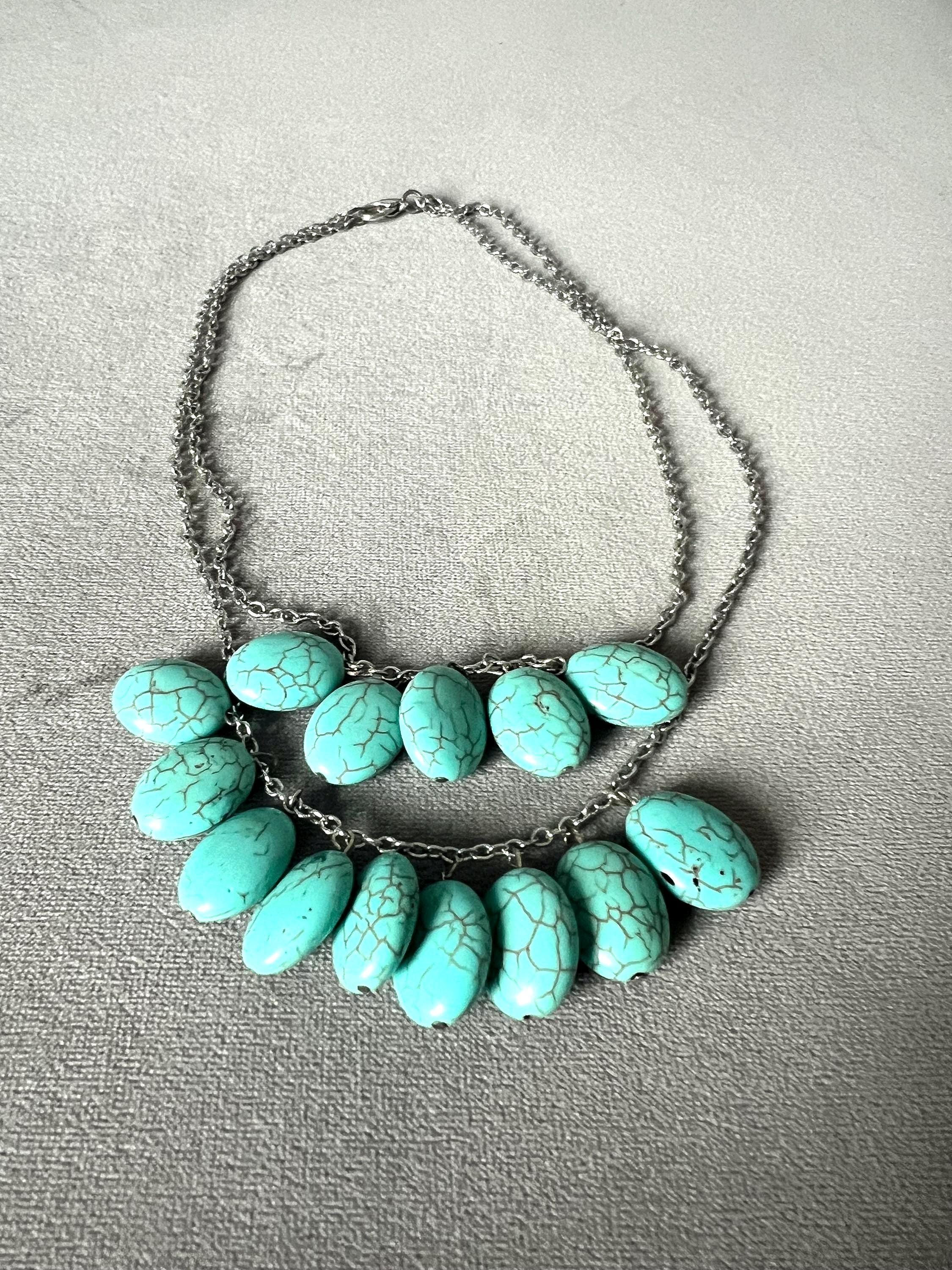 Turquoise Double-Strand Statement Necklace