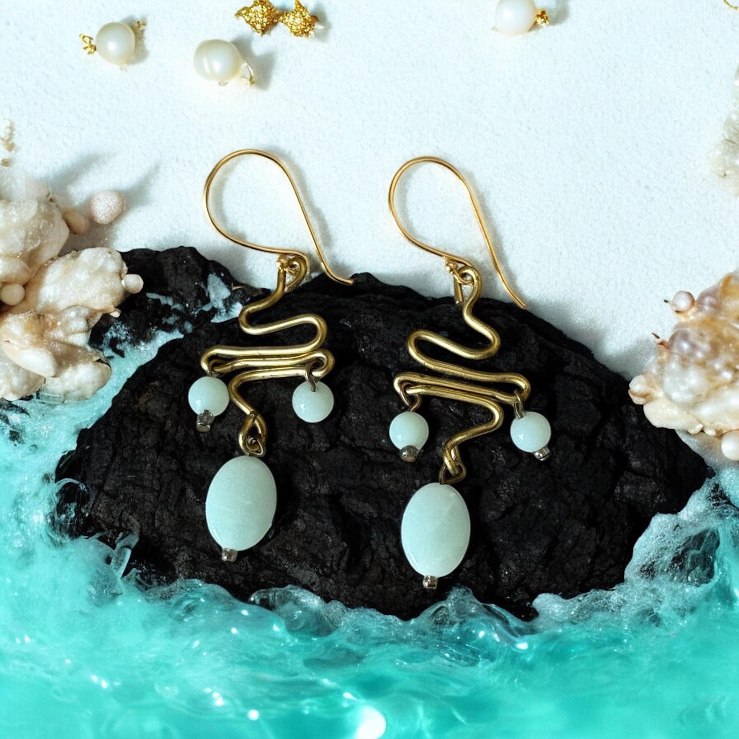Sea Current Twisted Drop Earrings
