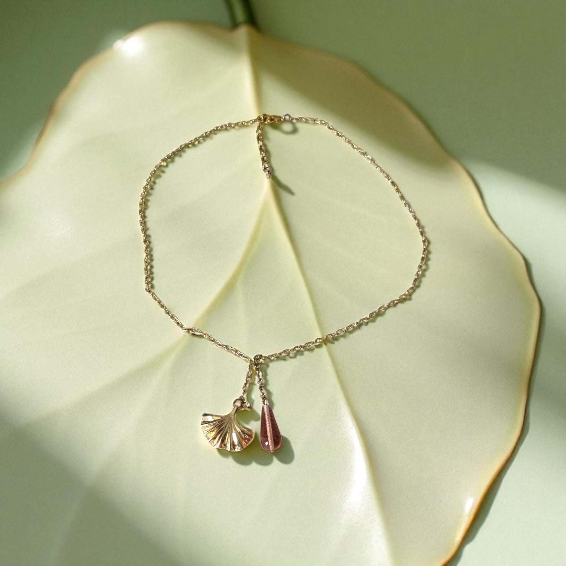 Palm Pink Charm Necklace