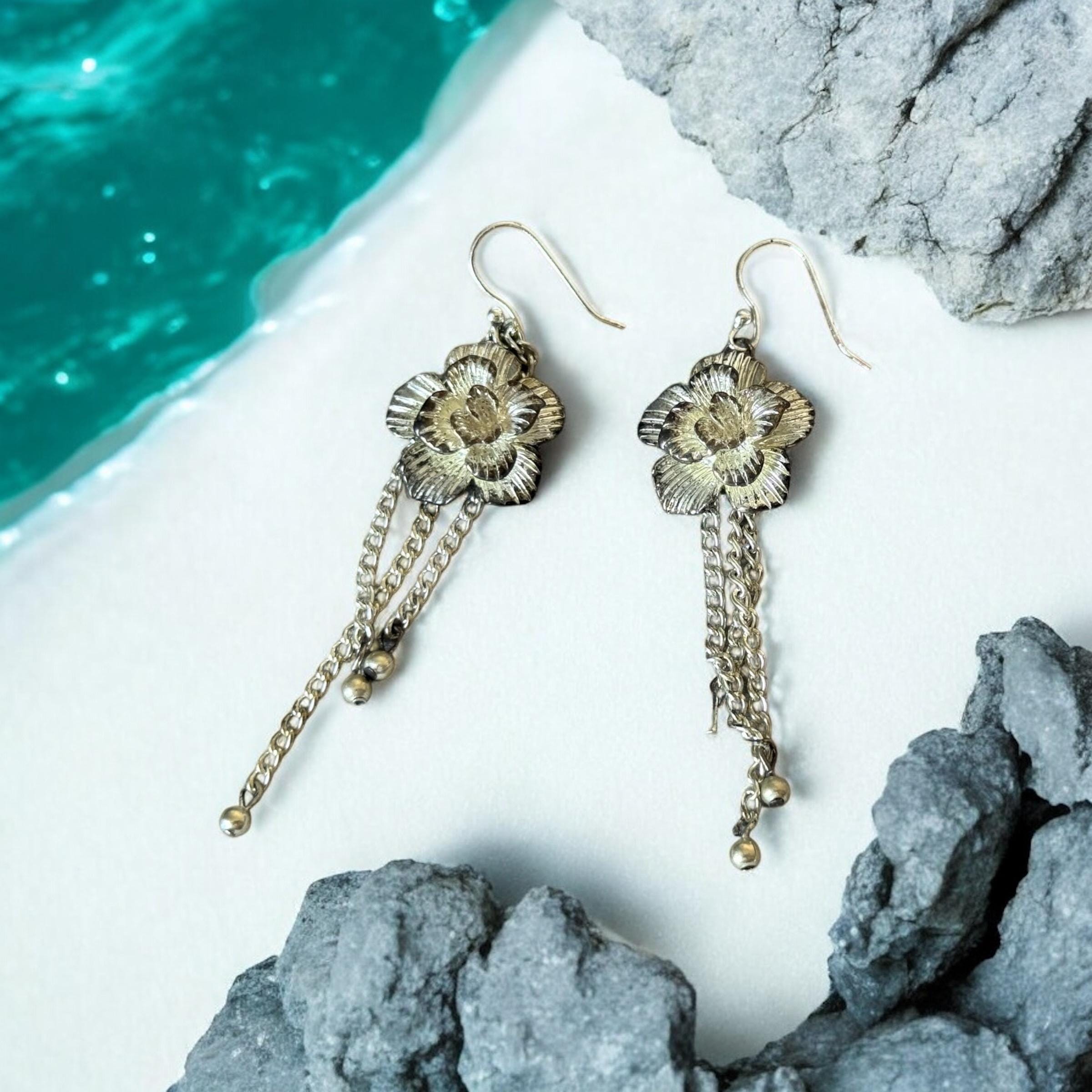 Moonlit Petal Drop Earrings