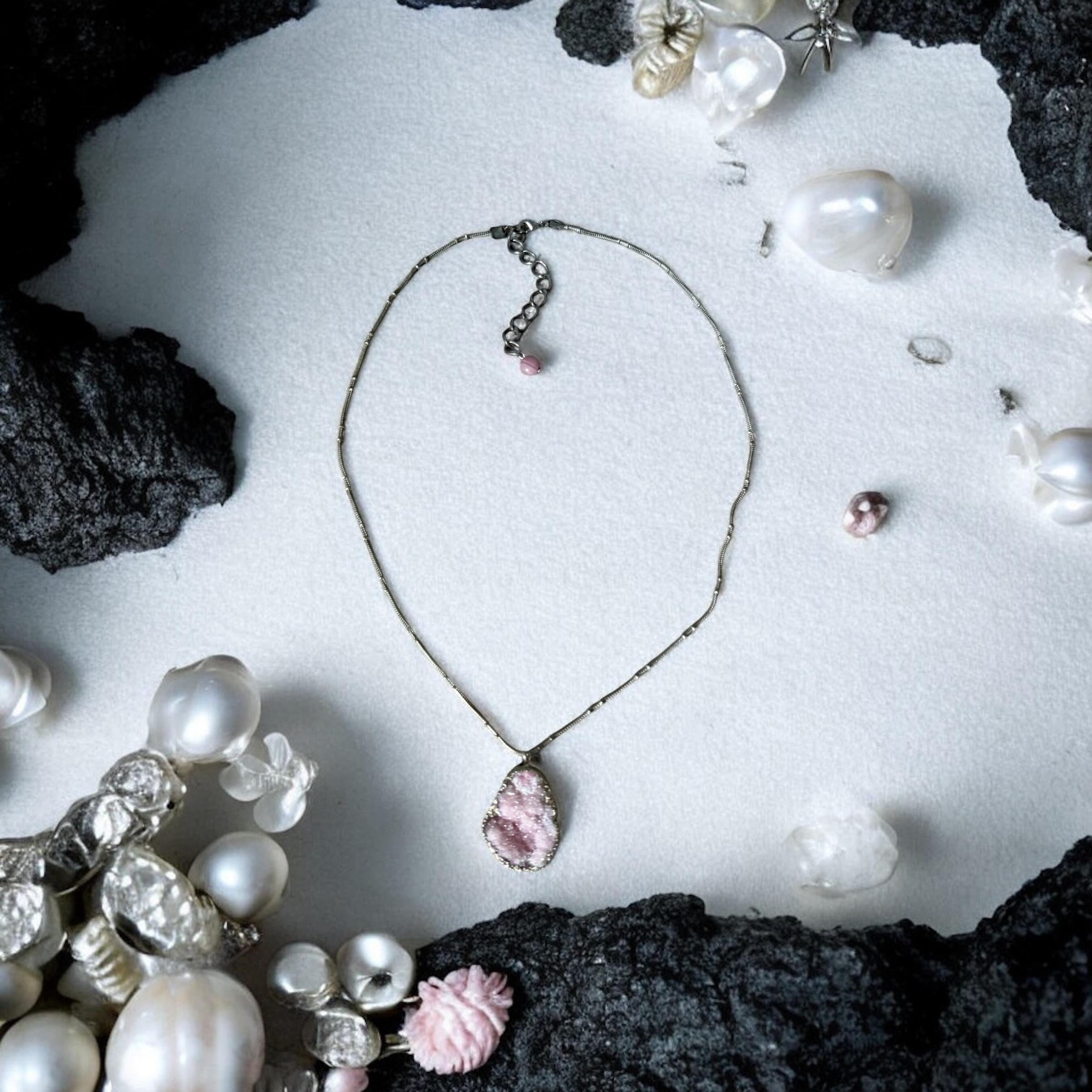 Blush Shard Crystal Ore Pendant Necklace
