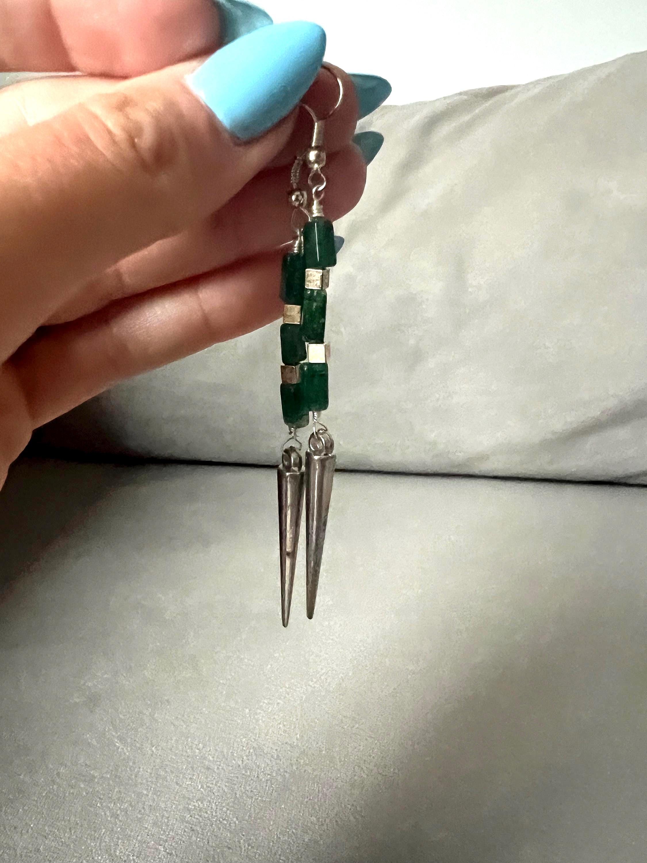 Emerald Voltage Spike Earrings