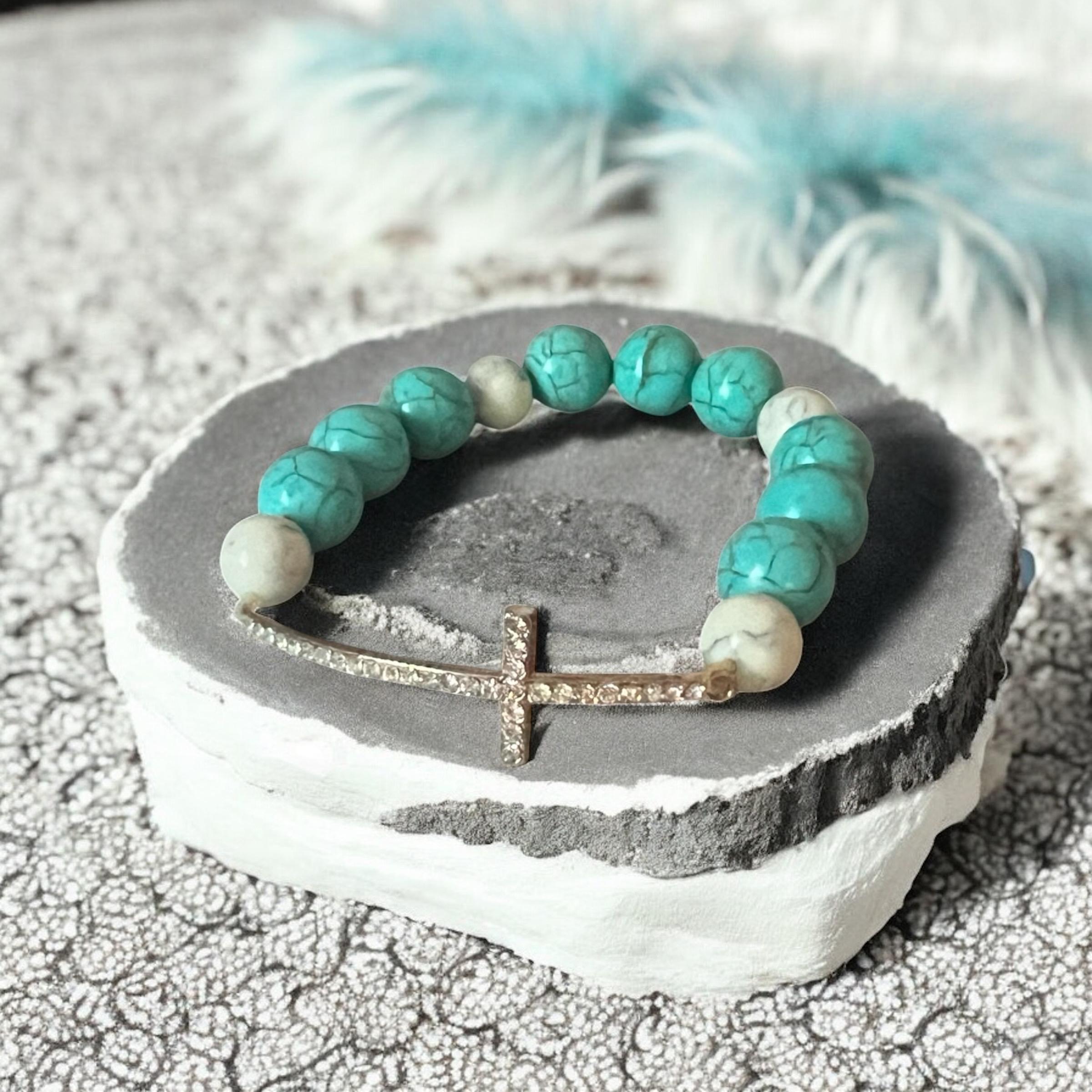Turquoise Skies Cross Bracelet