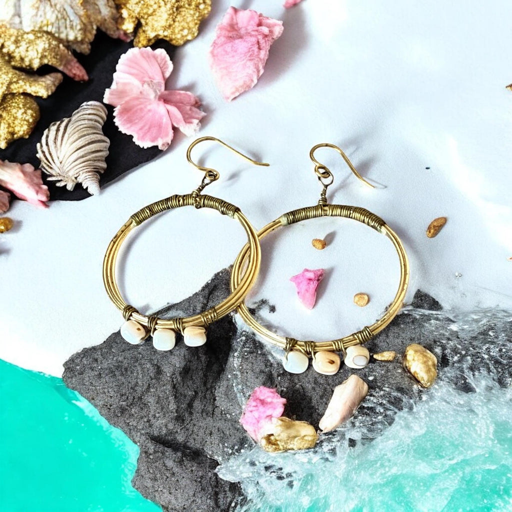 Golden Shoreline Hoop Earrings