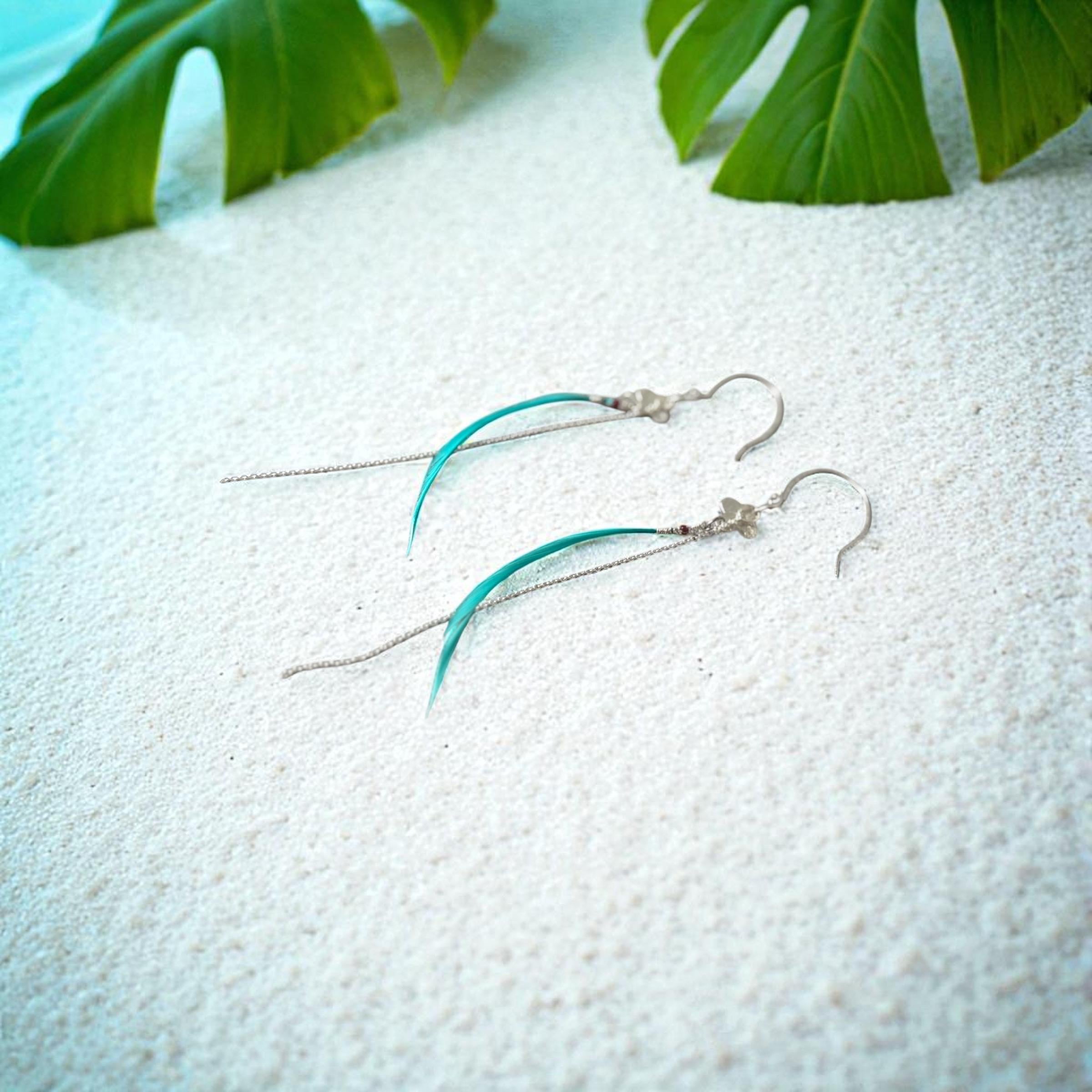 Feathered Wisper Teal Earrings