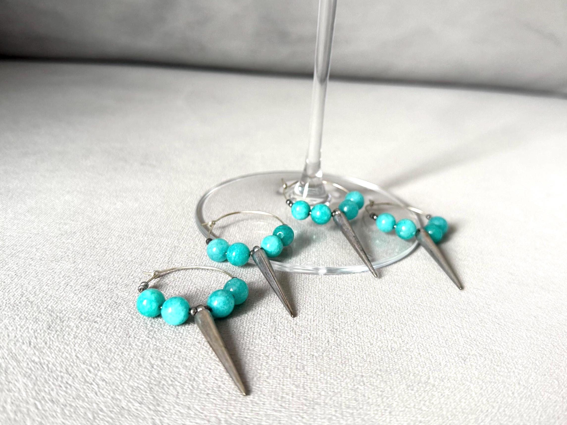 Turquoise Vice Wine Charm Set - Set of 4