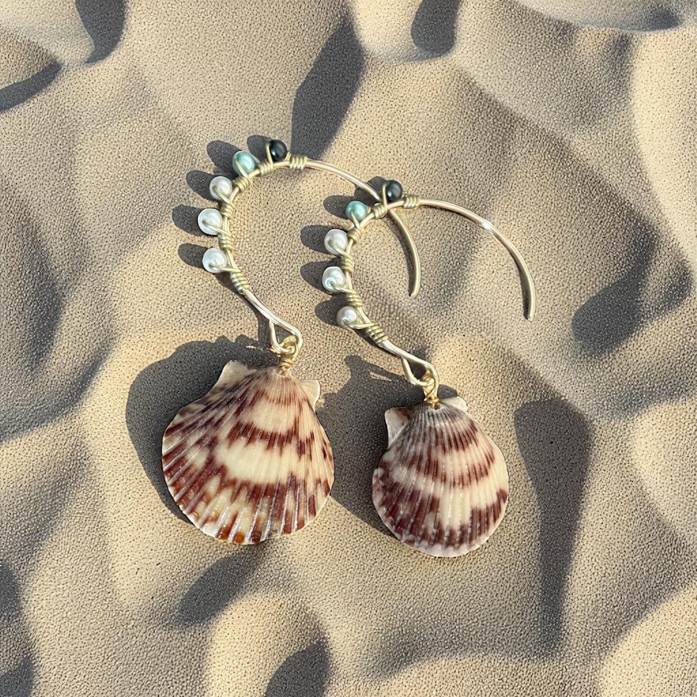 Luxe Vietnamese Shell Hoop Earrings