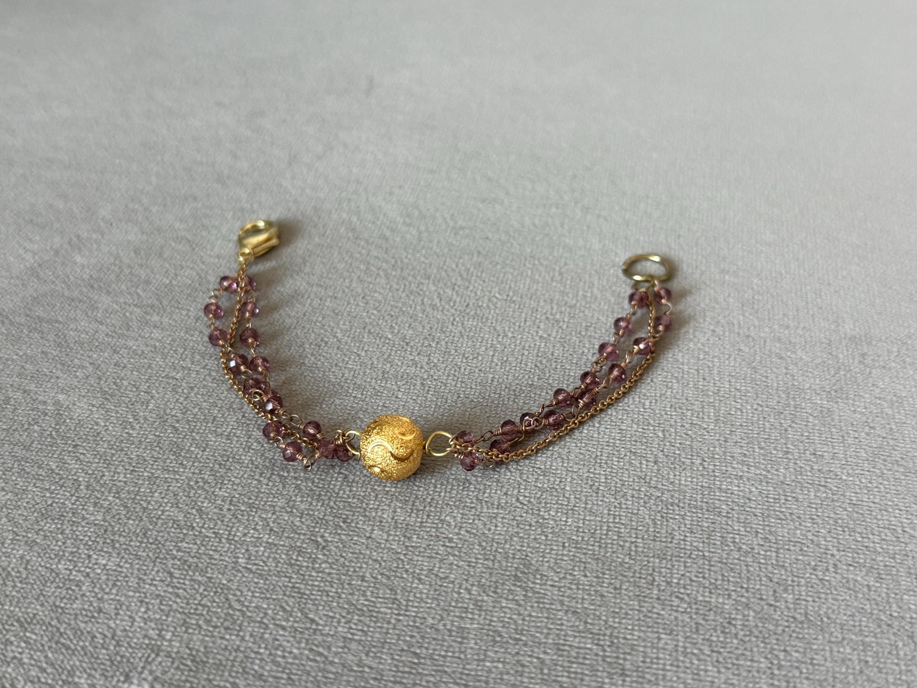 Celestial Ember Bracelet – Golden Orb & Smoky Crystal Weave