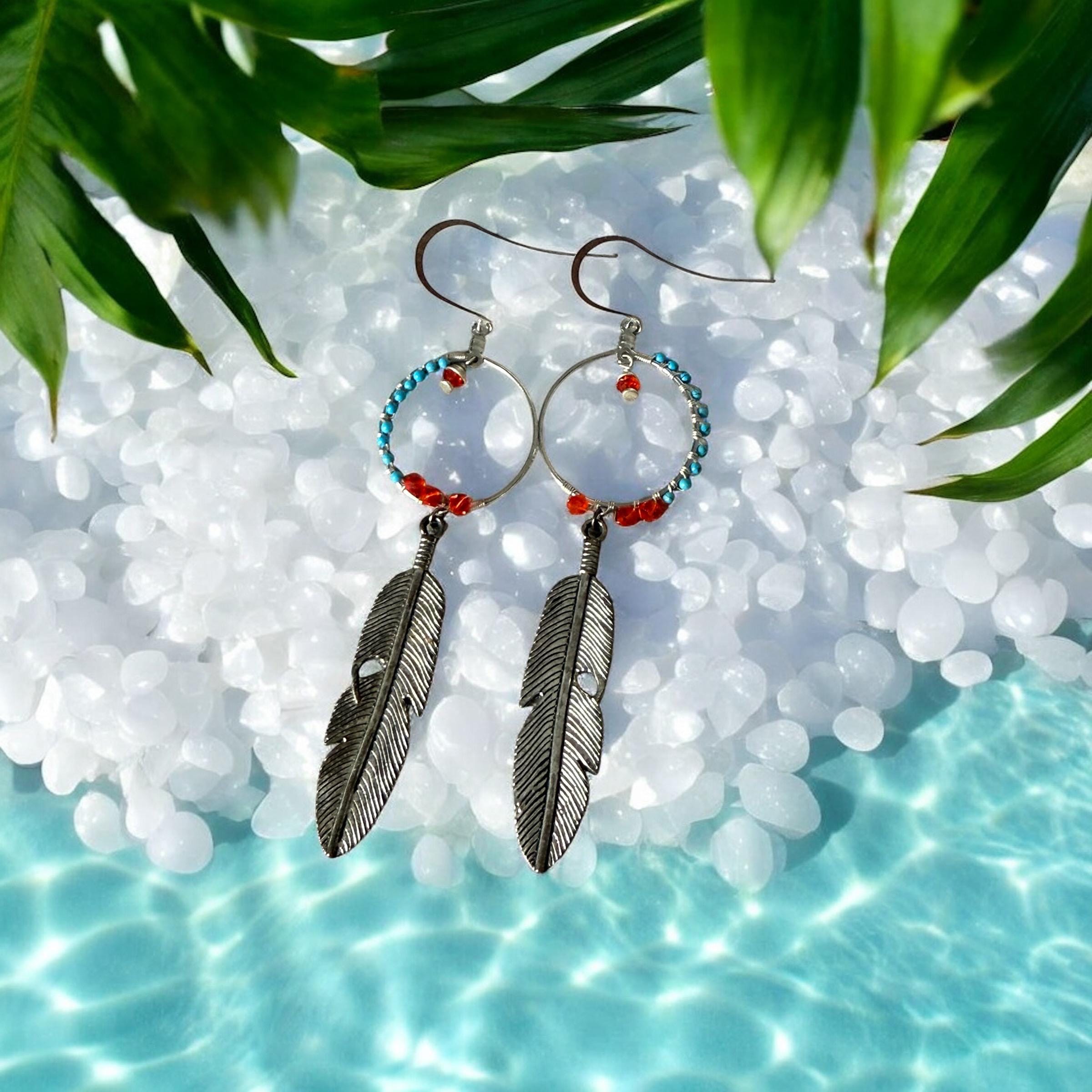 Feather & Fire Luxe Drop Earrings