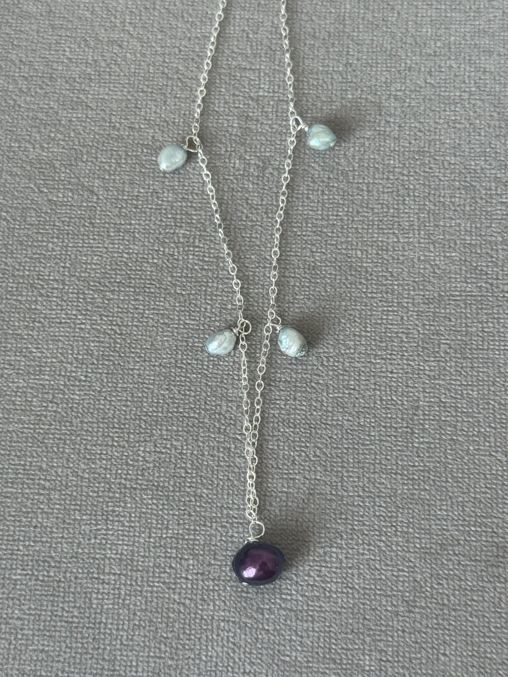 Nocturne Tide Pearl Necklace — Garnet Drift Edition