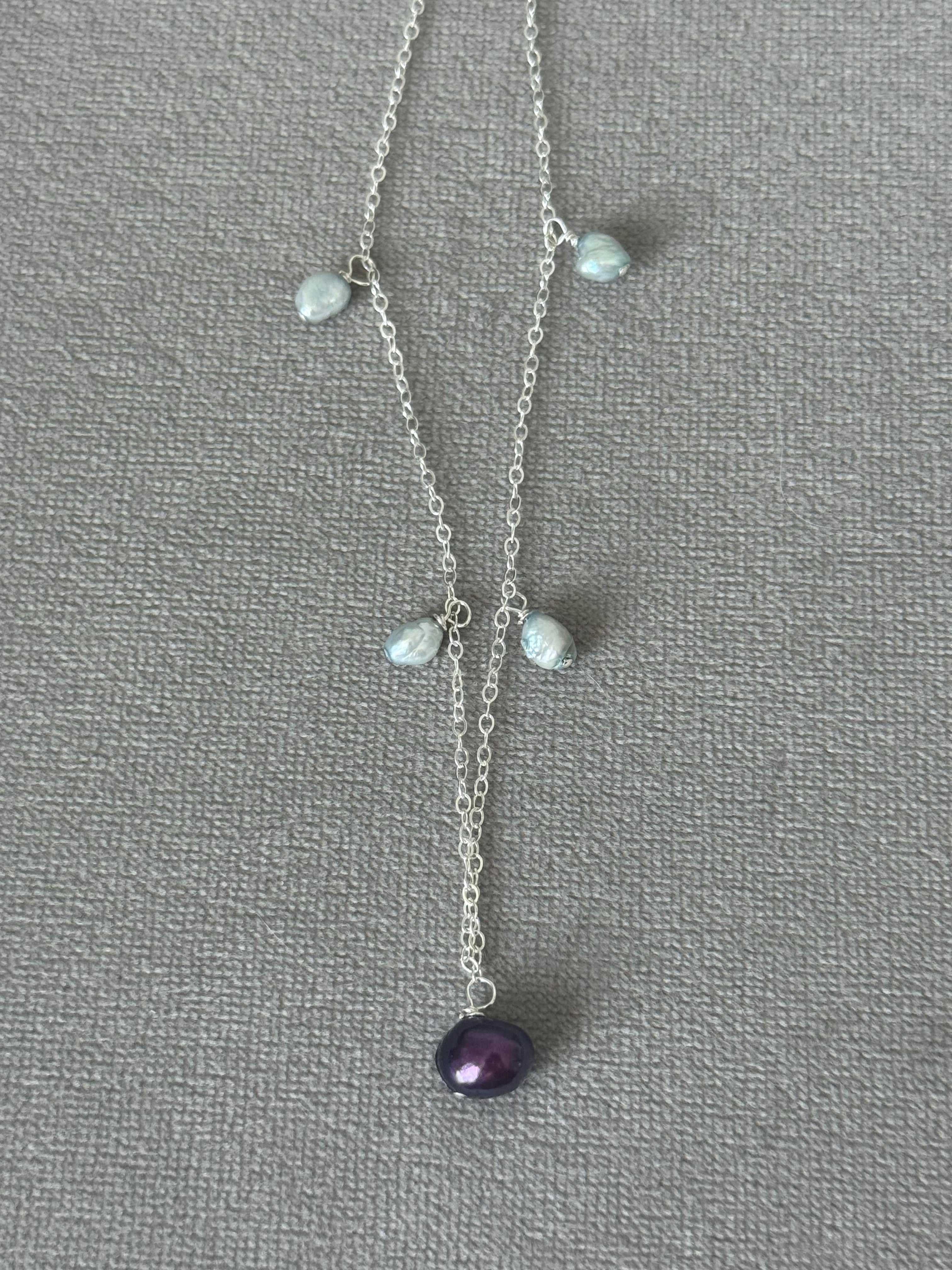 Nocturne Tide Pearl Necklace — Garnet Drift Edition