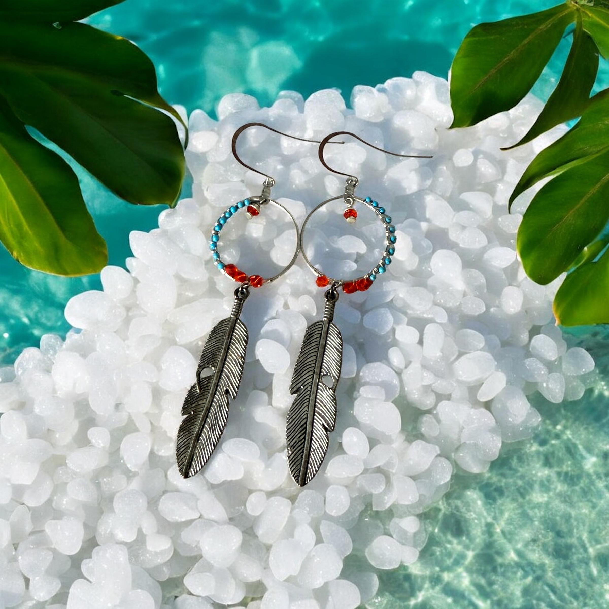 Feather & Fire Luxe Drop Earrings