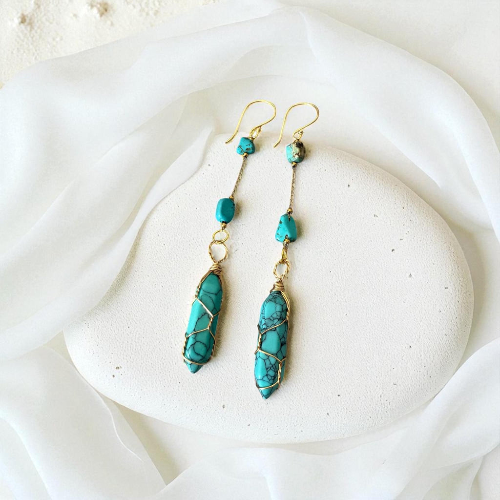 Azure Siren Drop Earrings – Oceanbound Collection