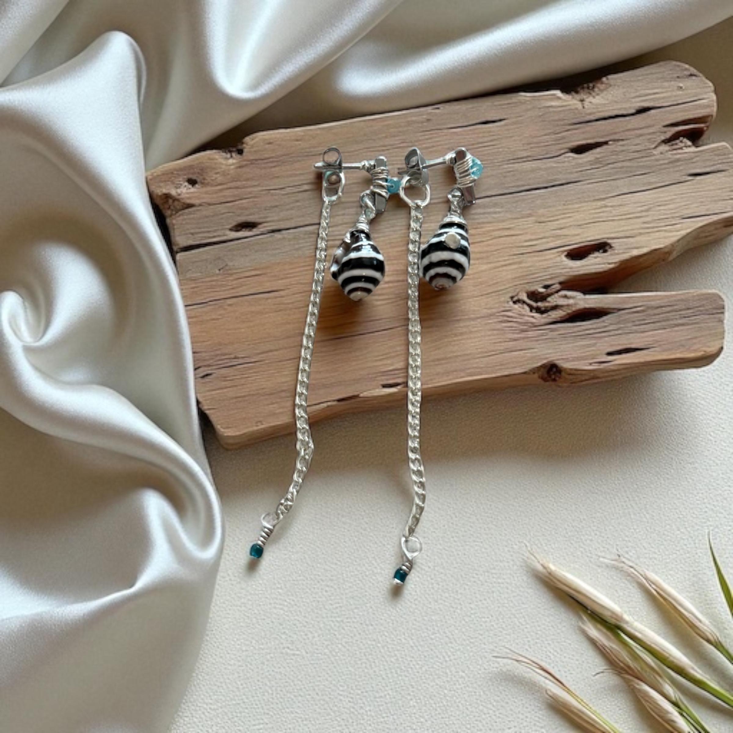 Striped Siren Drop Earrings