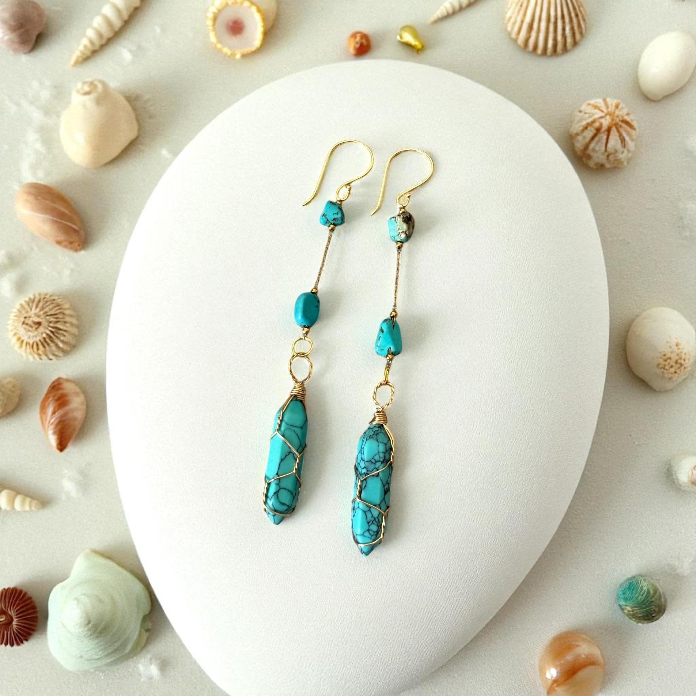 Azure Siren Drop Earrings – Oceanbound Collection