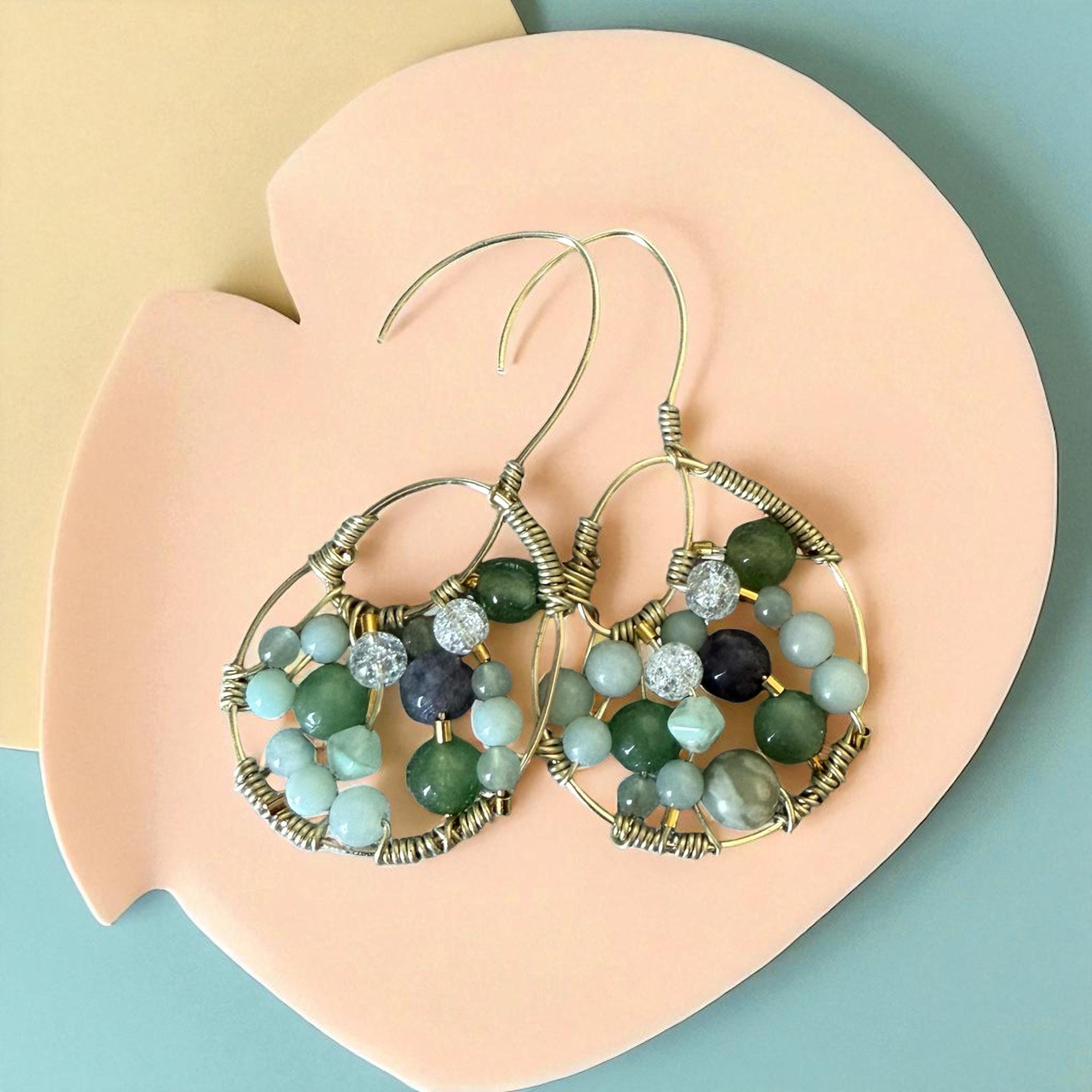 Emerald Tide Luxe Hoop Earrings