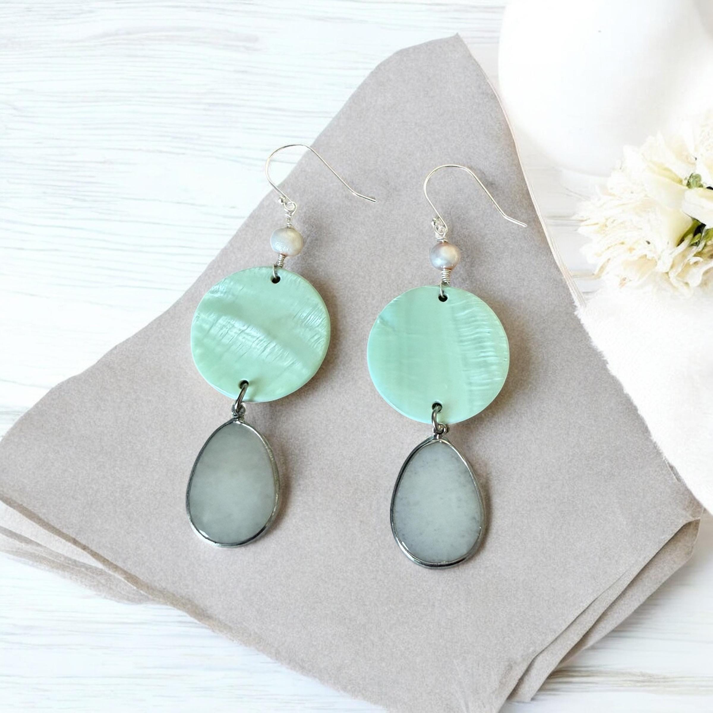 Sea Mist Drip Statement Dangles