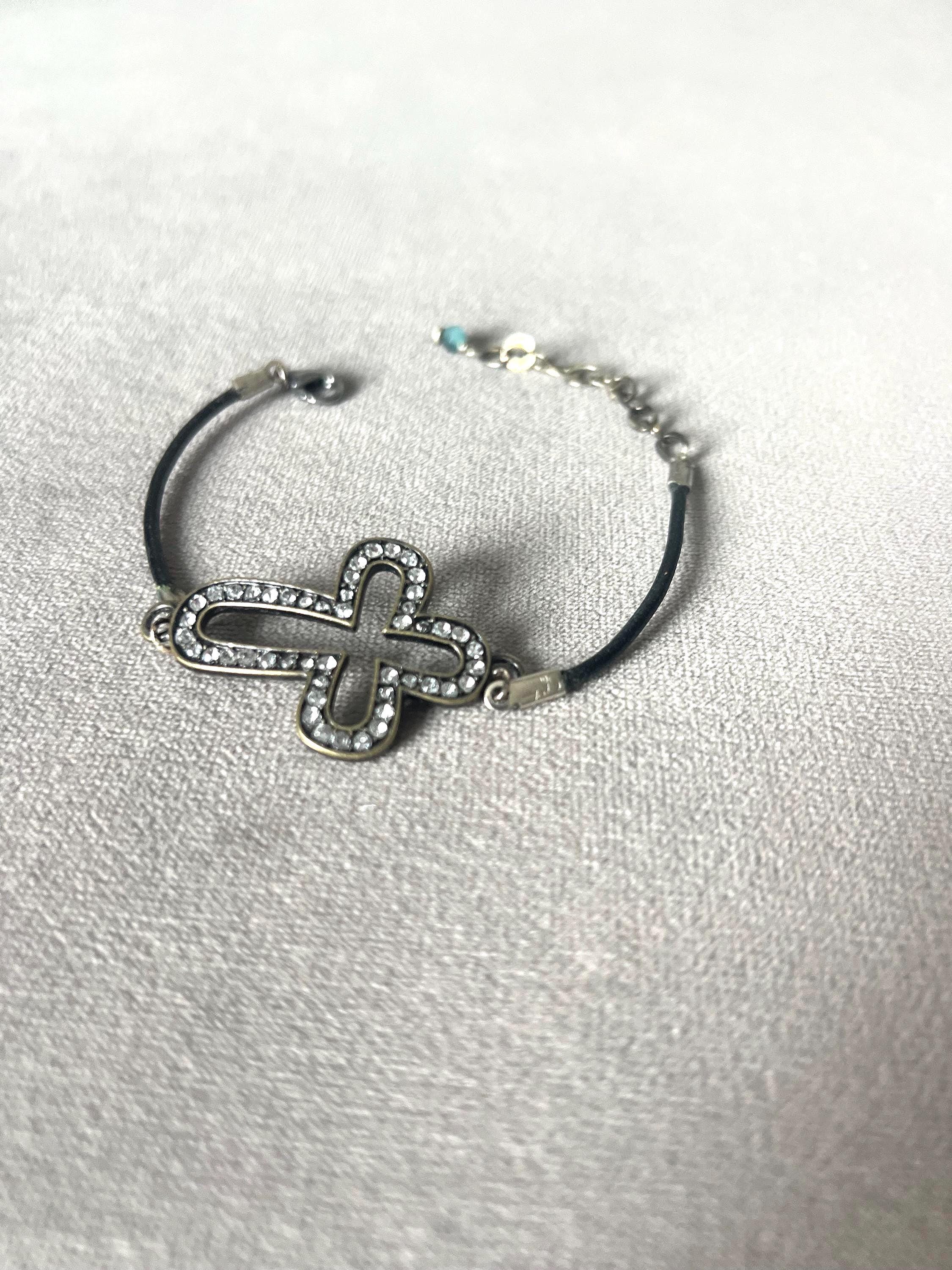 Crystal Cross Cord Bracelet