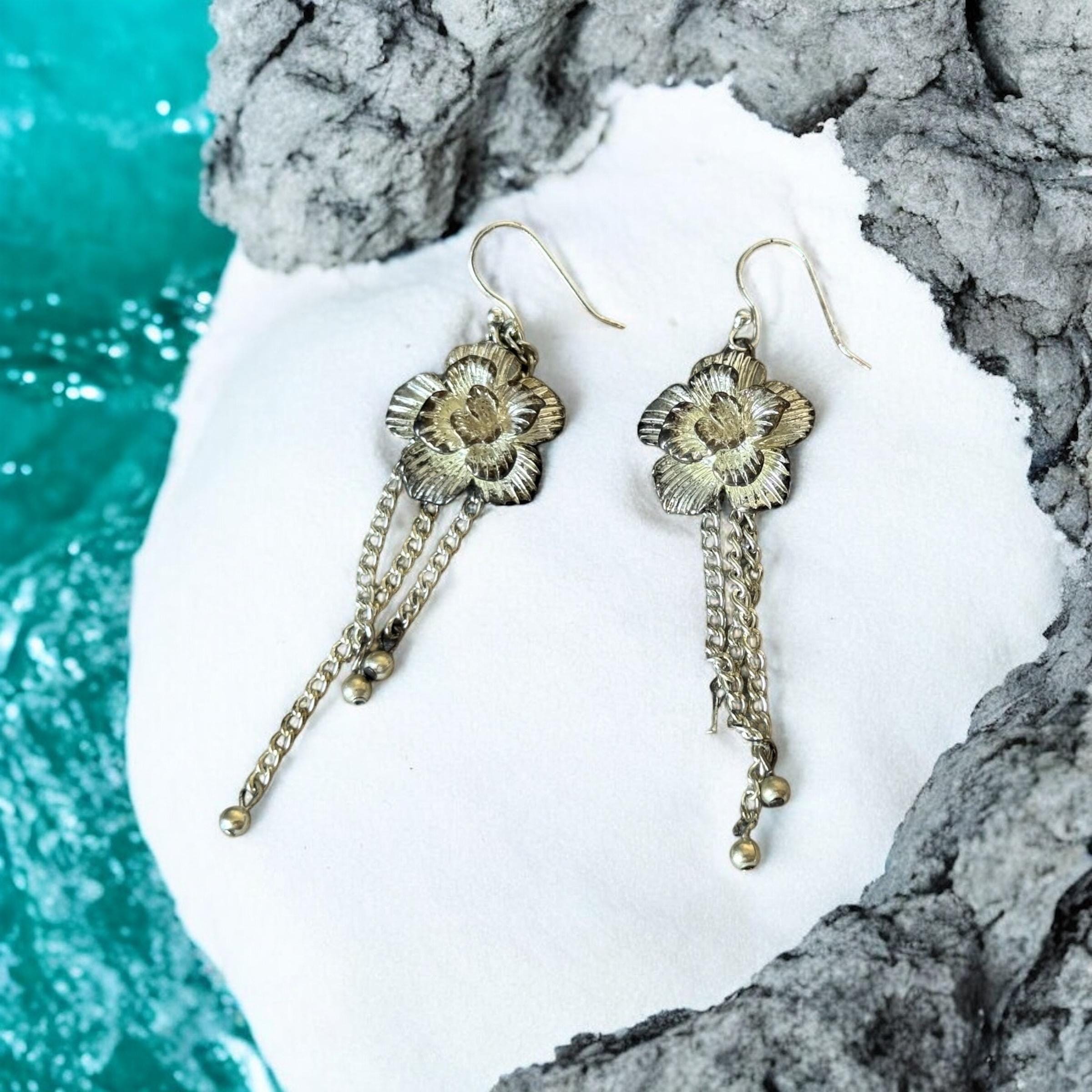Moonlit Petal Drop Earrings