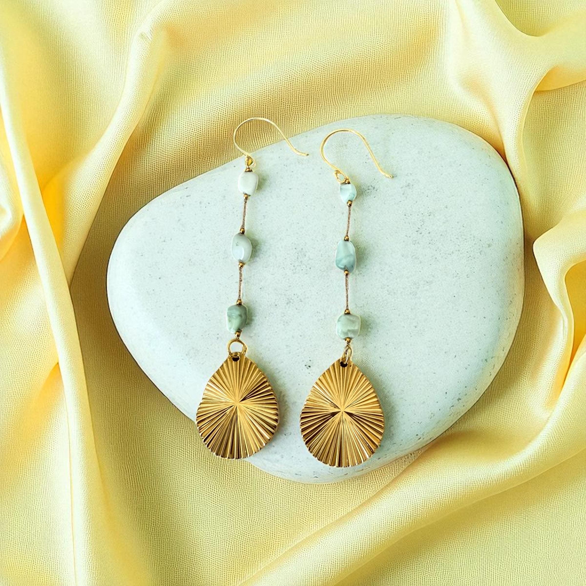 Solar Drift Drop Earrings – Golden Horizon Collection
