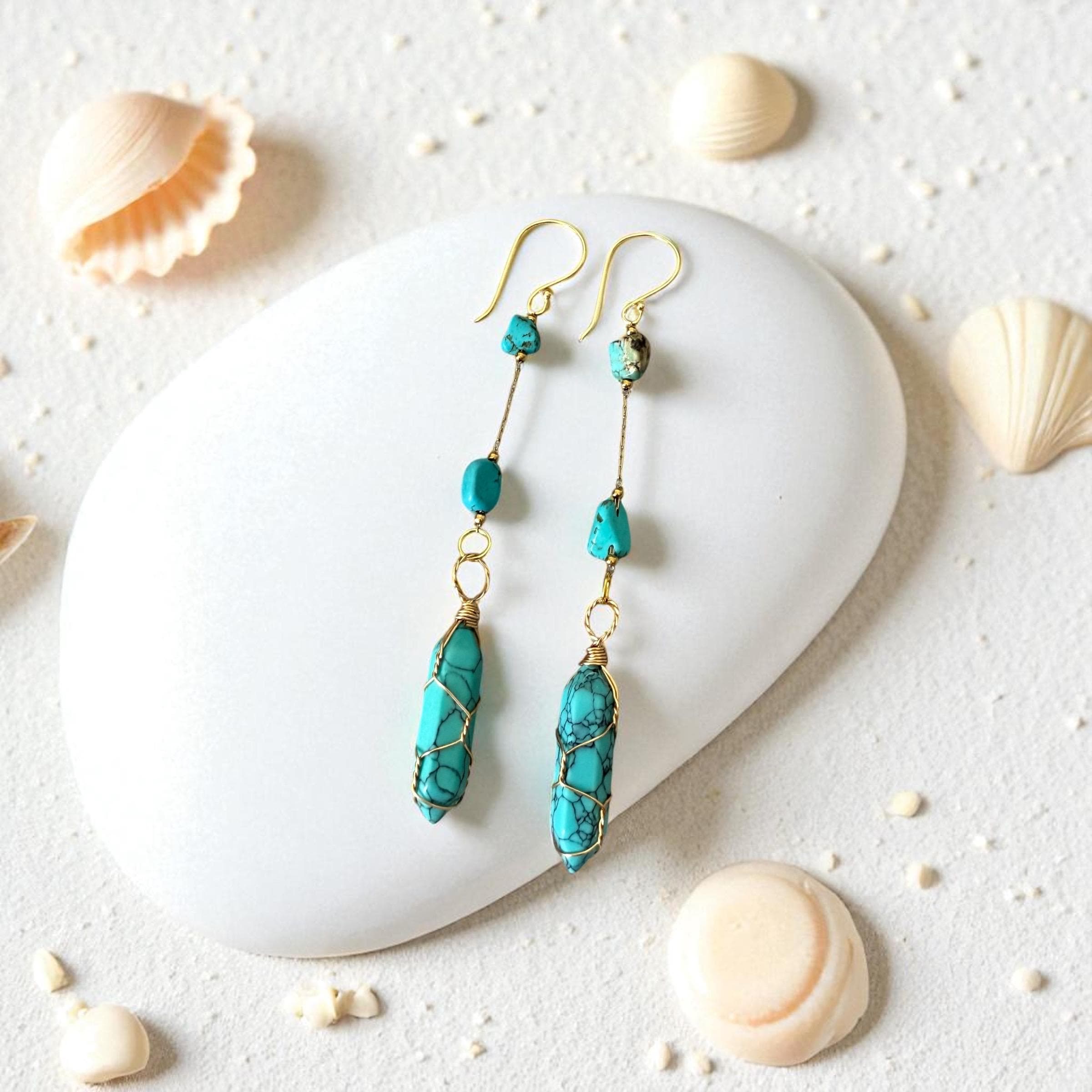 Azure Siren Drop Earrings – Oceanbound Collection