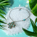 Celestial Vice: Cross Pendant in Turquoise Sky