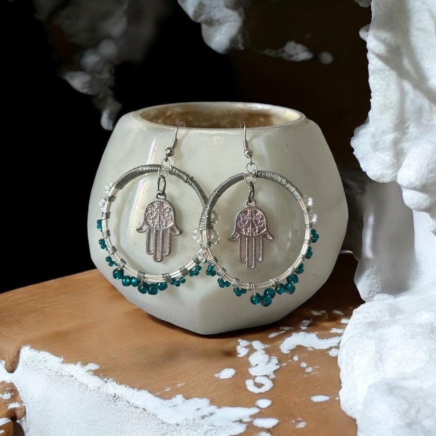 Mystic Palm Hoop Earrings