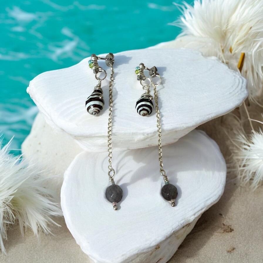 Striped Siren Drop Earrings